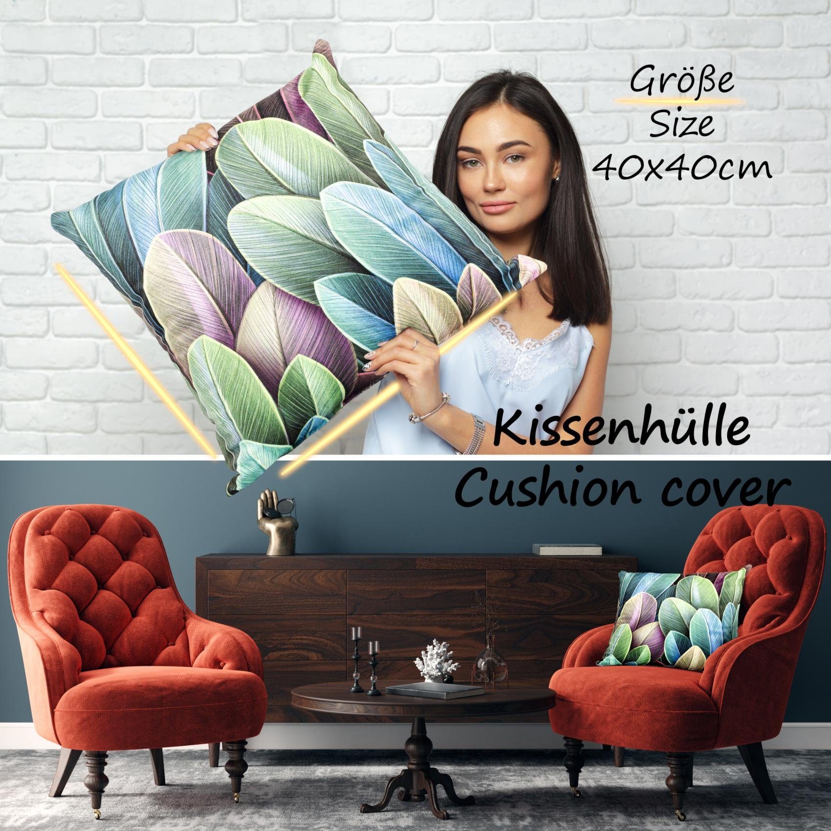 ANRO Dekokissen Verschiedene Kissenbezug Velours mit Motiv Zierkissen, Microfaser-Flanell