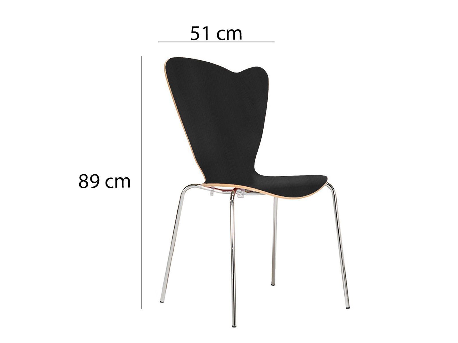 Mauser Sitzkultur ergonomisch-er Bistro-stuhl Stapelstuhl, Schalenstuhl Braun Walnuss Wartezimmerstuhl Gastro