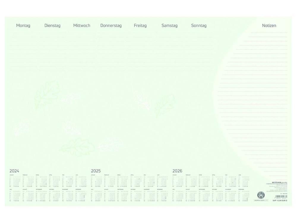 ZETTLER Schreibtischunterlage Schreibtischunterlage 'green' mit Jahreskalender