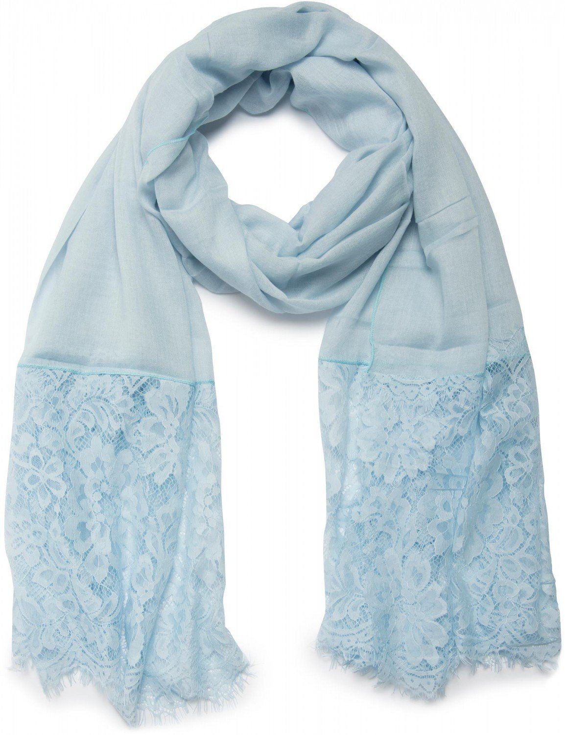 styleBREAKER Modeschal Schal mit Blumen Muster und Spitze, (1-St)