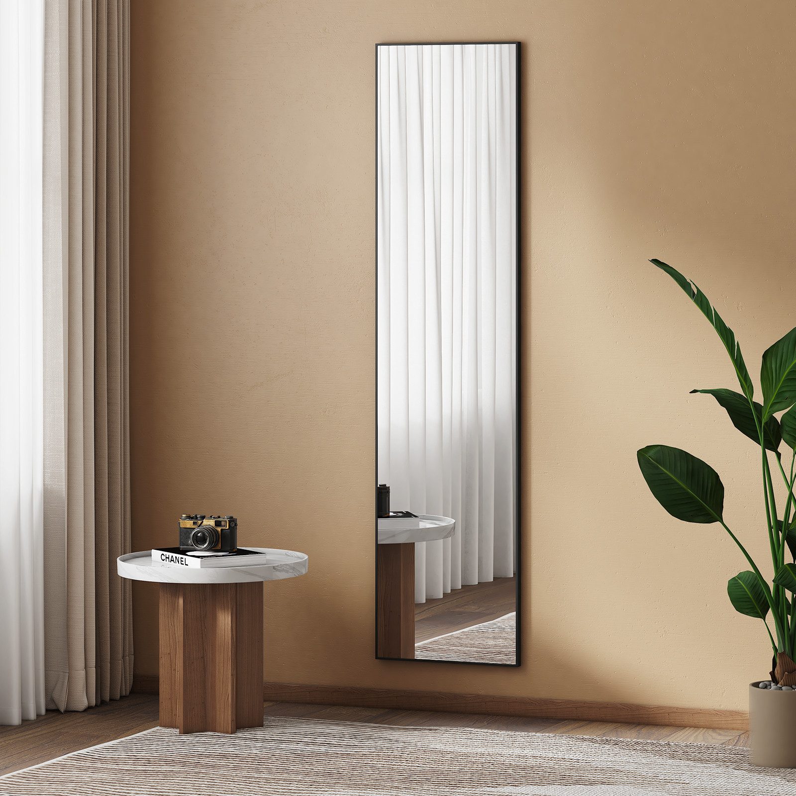 EMKE Standspiegel mit Haken Ganzkörperspiegel mit Rahmen 160x40cm, HD Groß, günstig online kaufen