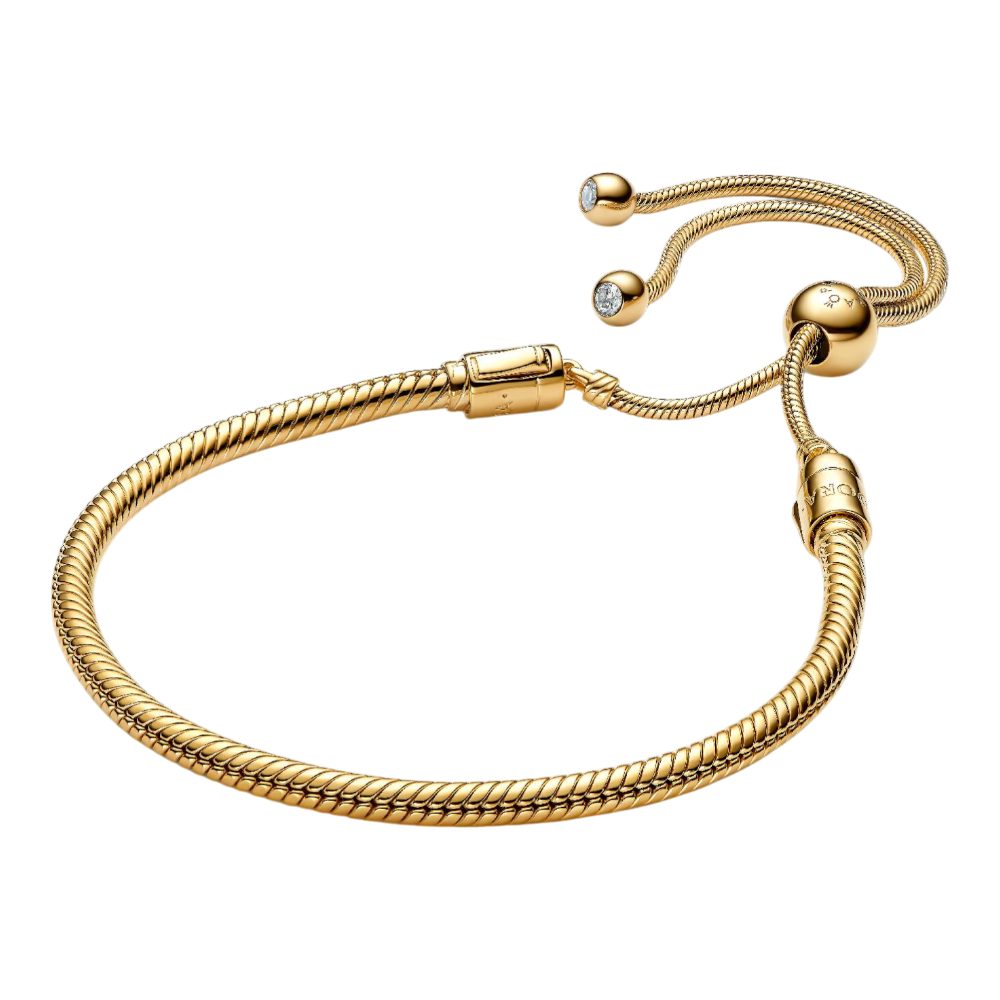 Pandora Charm-Armband 563580C01, Schiebeverschluss, Zirkonia, Vergoldet