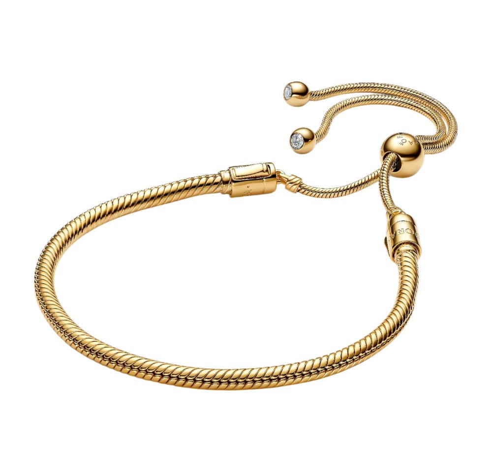 Pandora Charm-Armband 563580C01, Schiebeverschluss, Zirkonia, Vergoldet