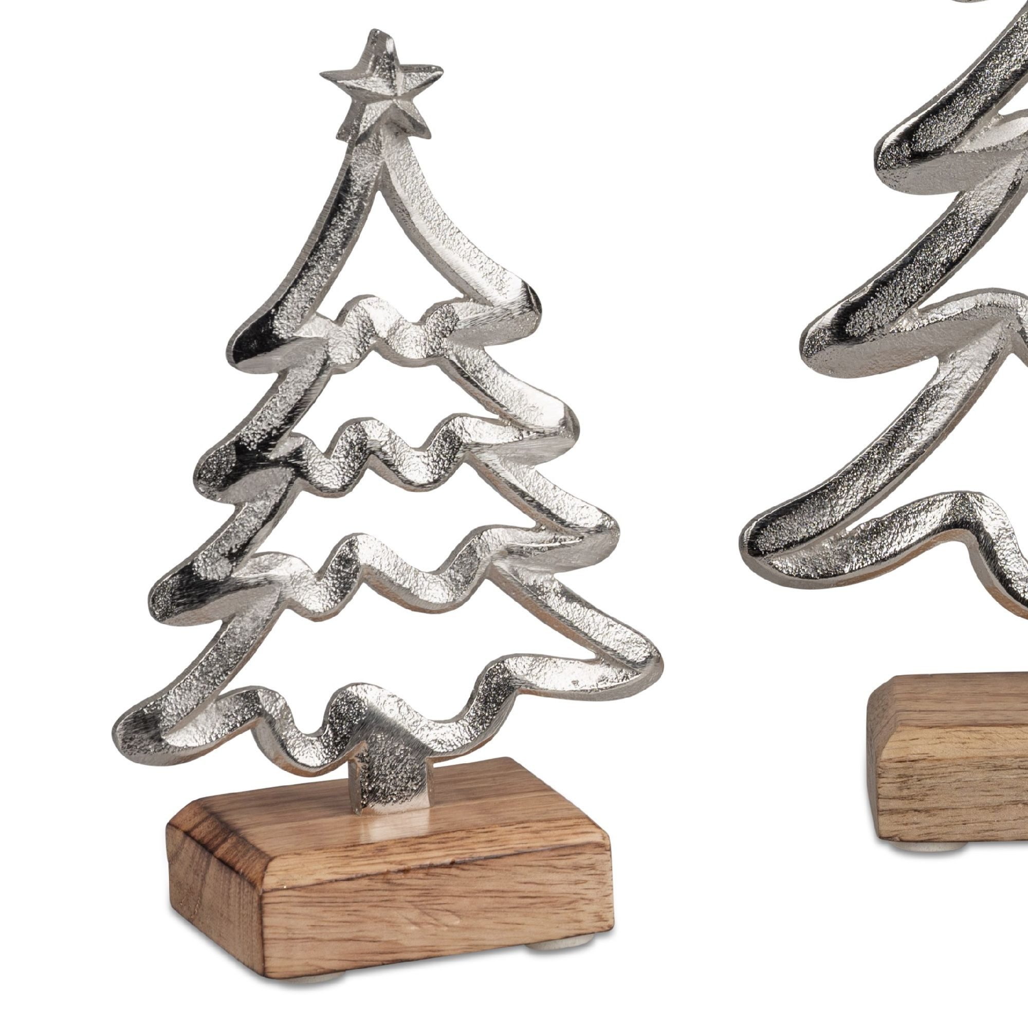 Kunstbaum Alu Mangoholz, formano, Höhe 17 cm, Auf Sockel, Silber, Motiv: Ba günstig online kaufen