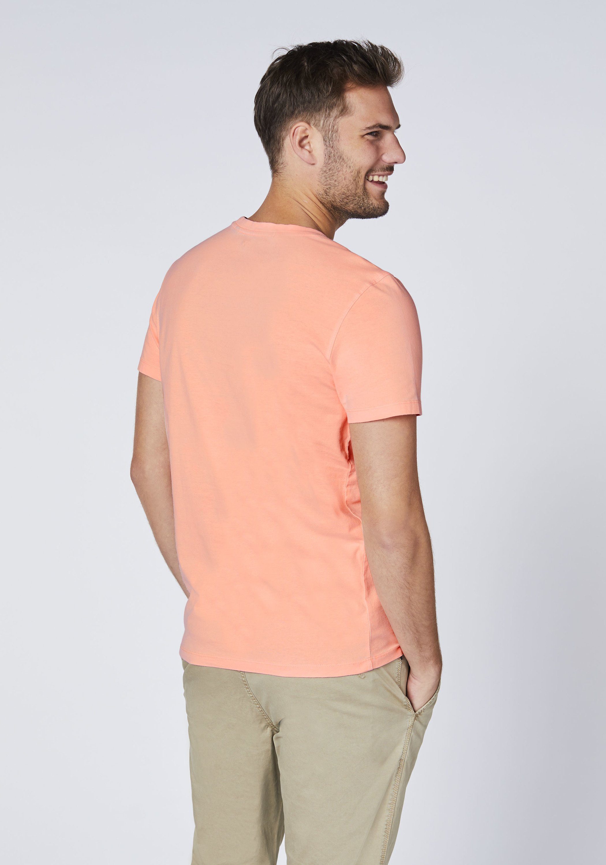 T-Shirt Orange Print-Shirt aus Chiemsee Baumwolle 1