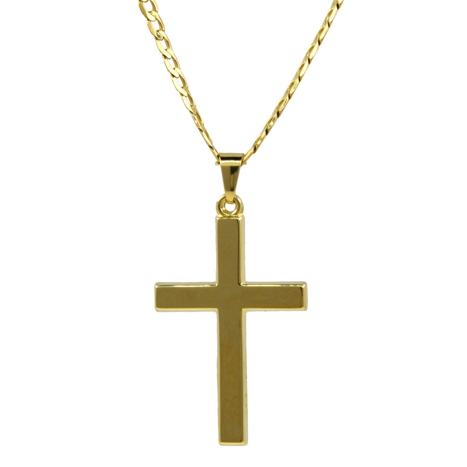 HOPLO Kreuzanhänger Anhänger Kreuz 585 14 Karat Gold mit massiver Goldkette günstig online kaufen
