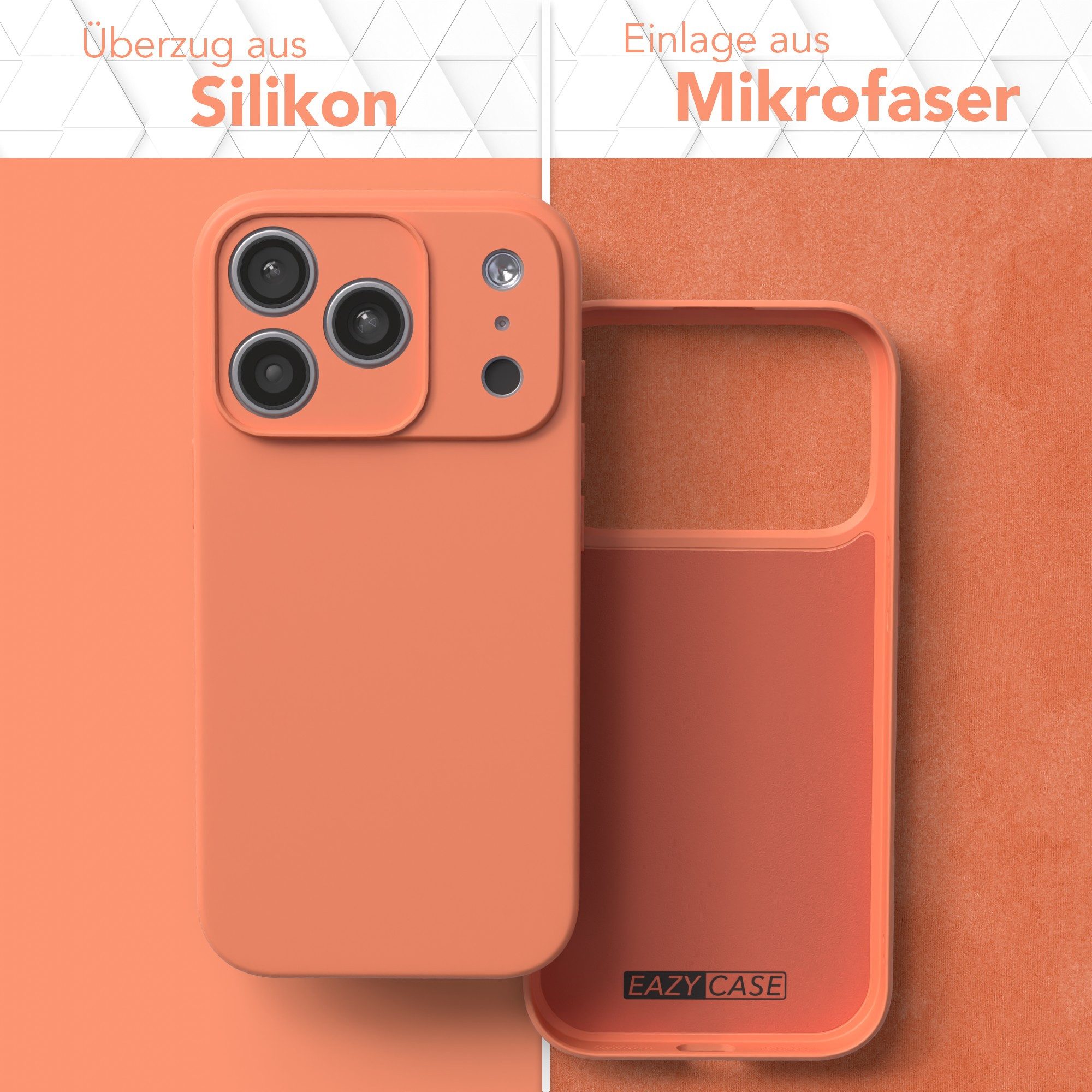 EAZY CASE Handyhülle für Apple iPhone 17 Pro Hülle Silikon 6,3 Zoll, Schutzhülle mit Kameraschutz Telefonhülle elastisch Bumper tpu Orange