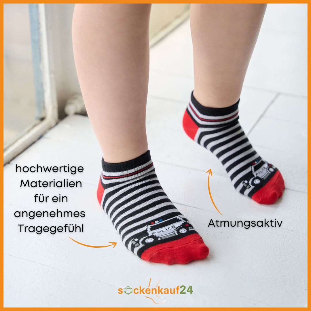 sockenkauf24 Sneakersocken 10 Paar Kinder Sneaker Socken Jungen & Mädchen Baumwolle Kindersocken (56566, 23-26) WP – Bild 4 von 5