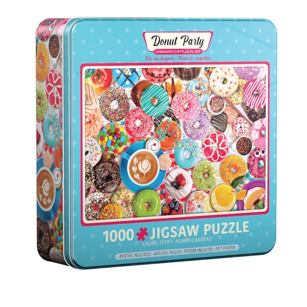 EUROGRAPHICS Puzzle Puzzle Donut Party mit Poster 1000 Puzzleteile, 1000 Puzzleteile