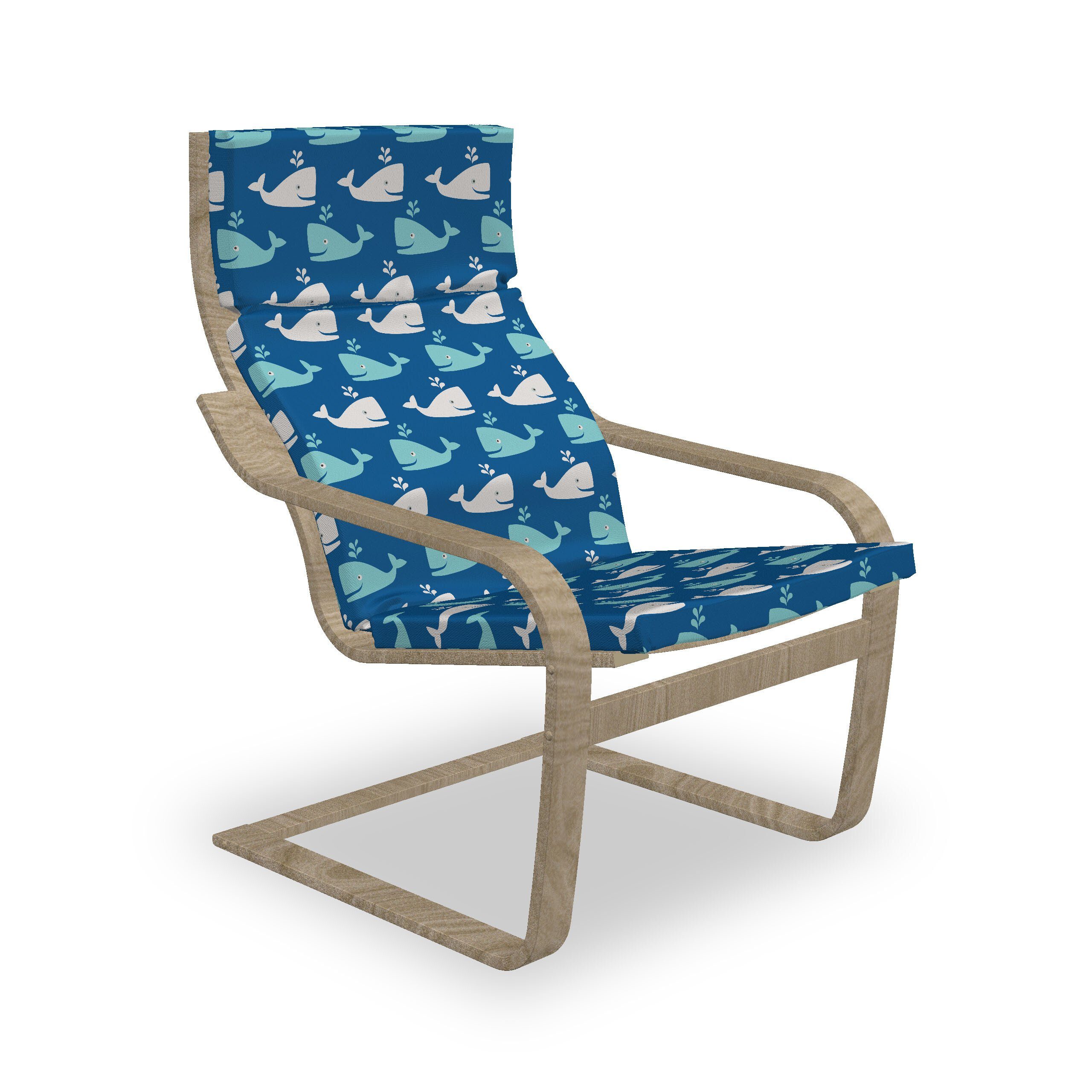 Abakuhaus Stuhlkissen Sitzkissen mit Stuhlkissen mit Hakenschlaufe und Reißverschluss, Wal Bicolor Ozean Tiere