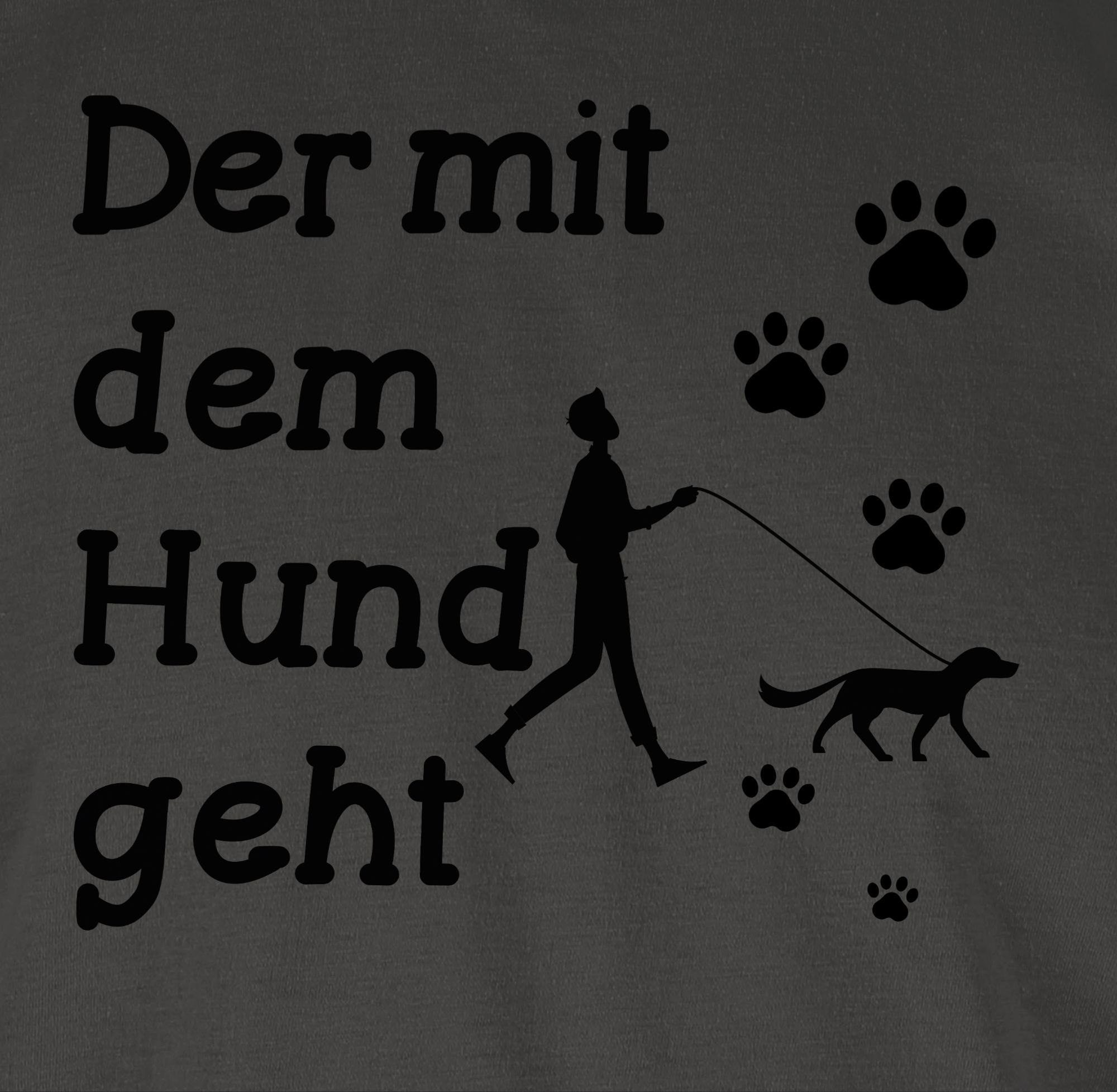 Der T-Shirt Pfoten geht dem Spruch Hund Sprüche mit 01 schwarz Statement mit Shirtracer Dunkelgrau