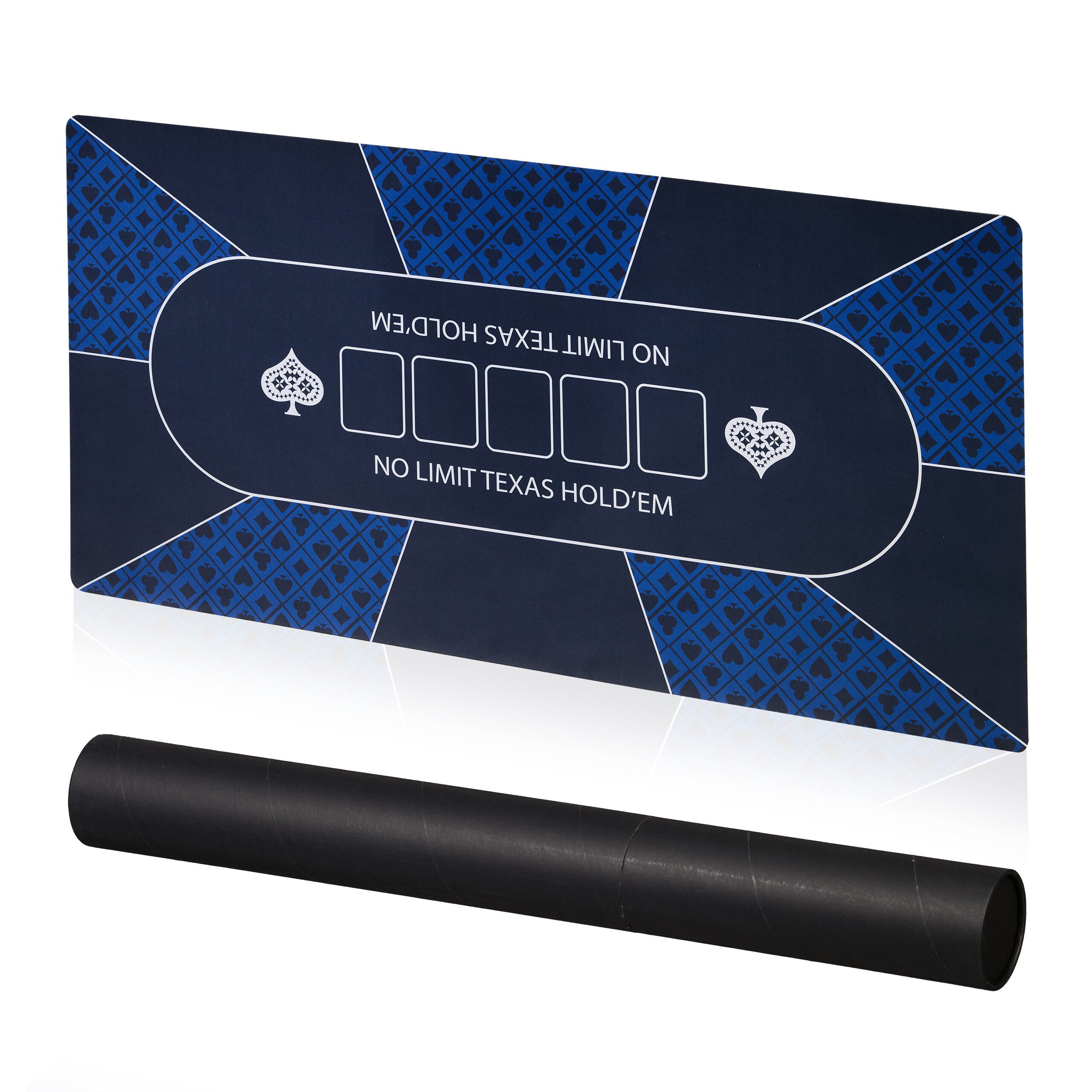 relaxdays Spiel Pokermatte 120 x 60 cm, Poker, blau von RELAXDAYS