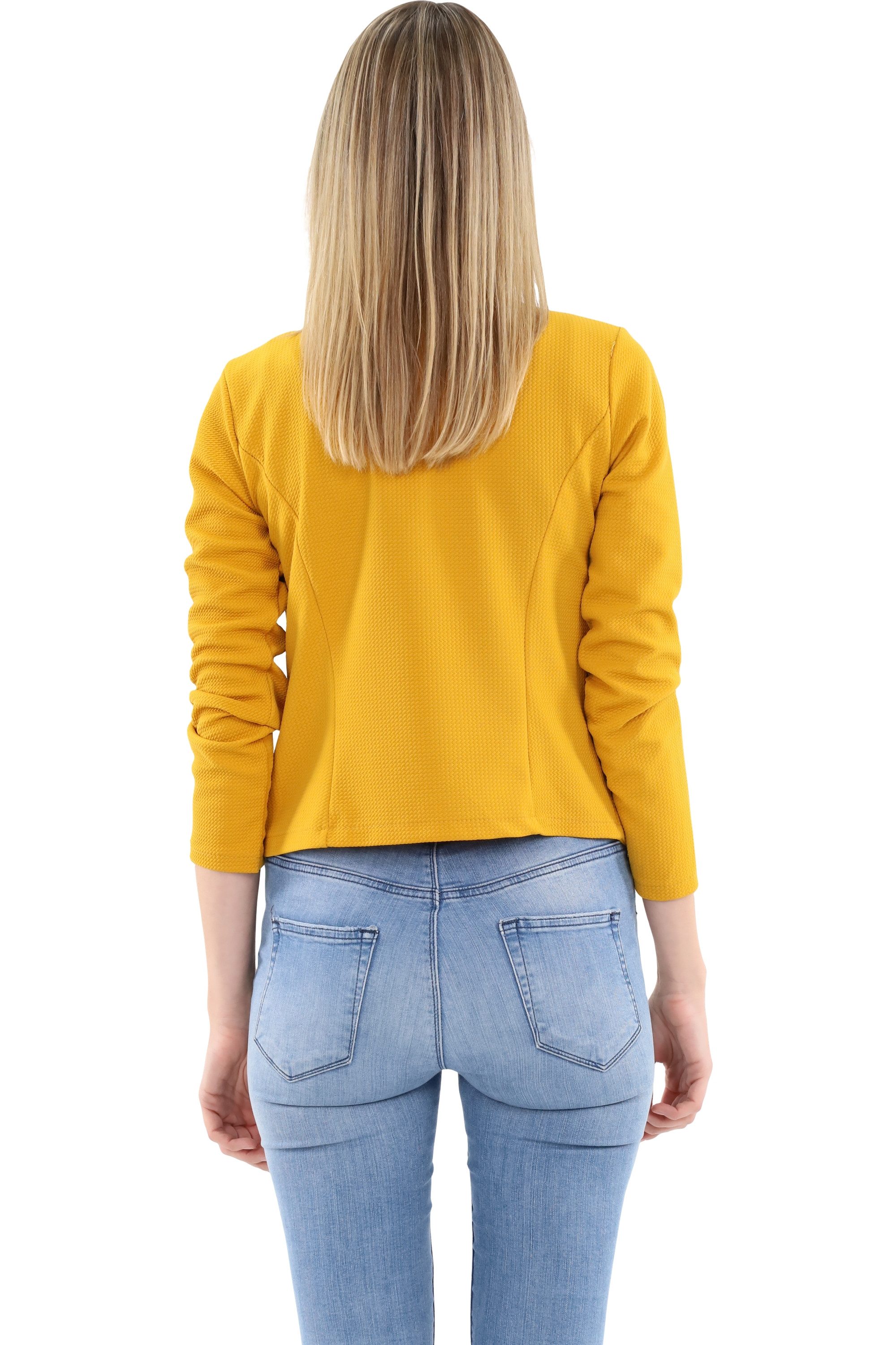 malito more than fashion Jackenblazer malito Damen Blazer ohne Kragen, Sakko im Basic Look, Kurzjacke mit Sweatblazer im Basic-Look