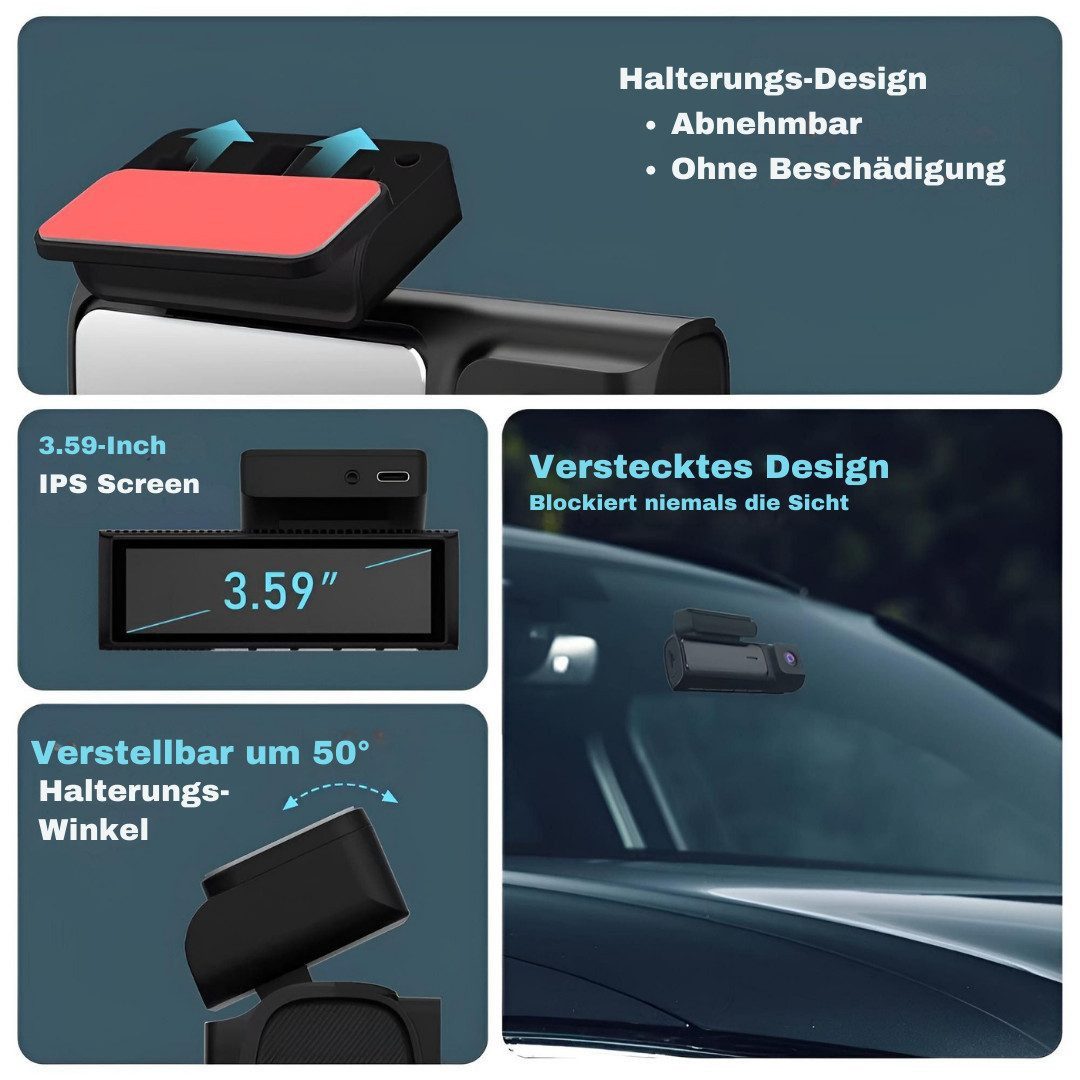 Goldstern-Tech K803 DriveVision Dashcam (Dual-Kamera Autorekorder mit GPS, Dual 4K+2.5K, GPS, 5 GHz WLAN, Parkmodus, IPS-Display)