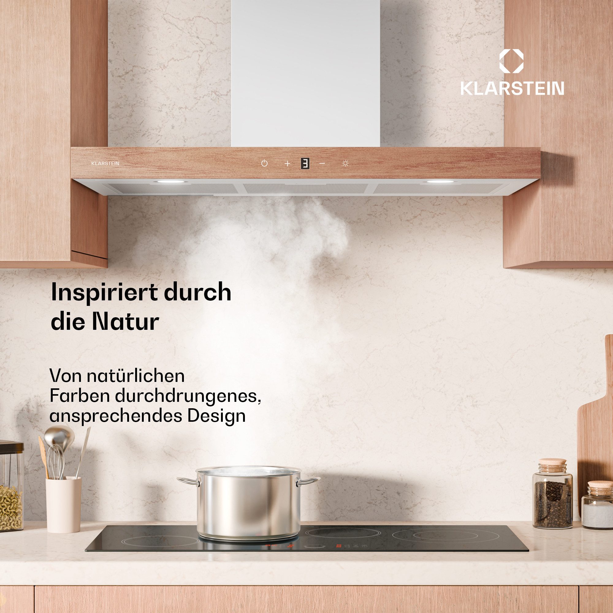 Klarstein Deckenhaube ZenFusion T 90 ZenFusion T 90, Dunstabzugshaube Abzughaube Abluft Umluft Touch