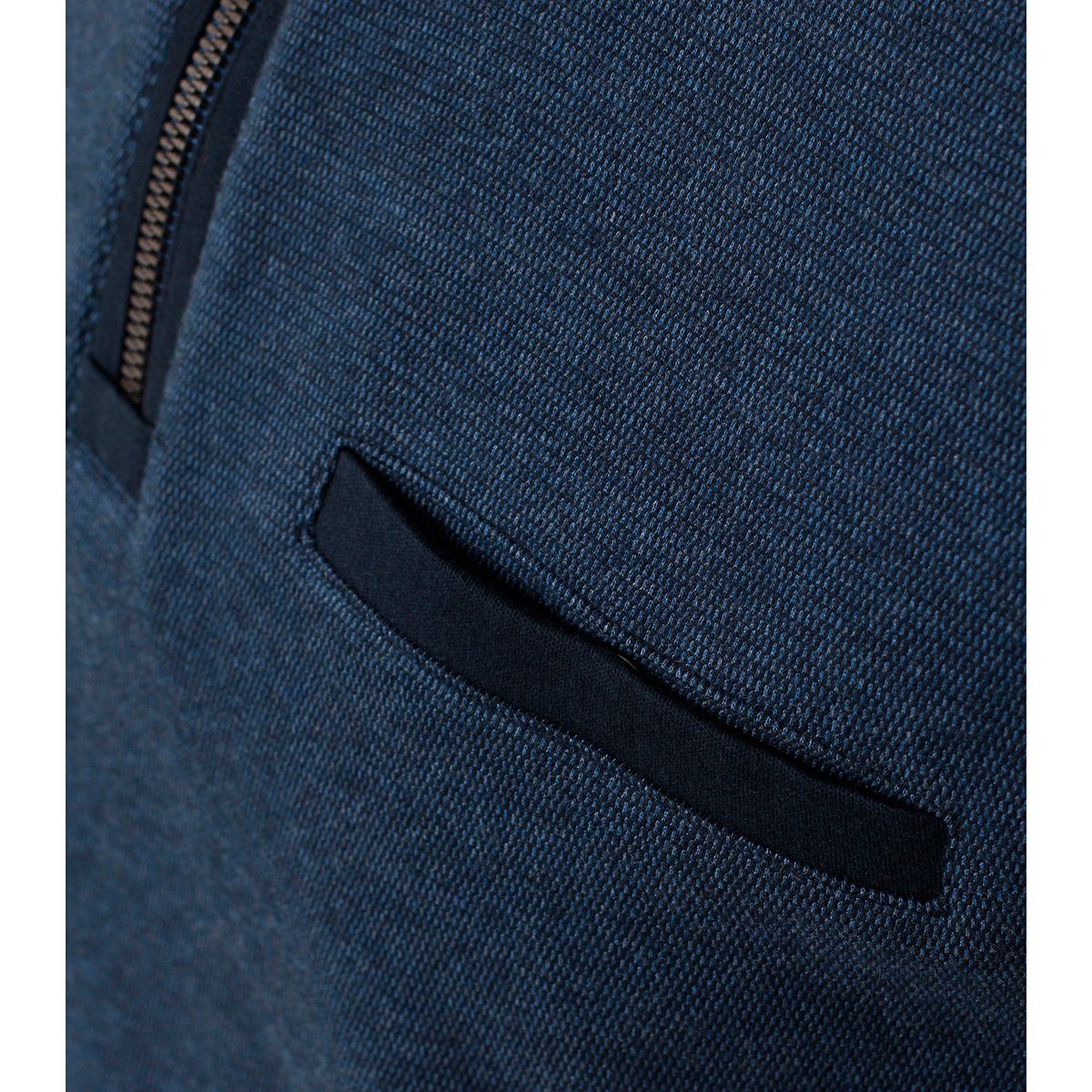 CASAMODA Sweater CasaModa Troyer-Sweatshirt blau melange große Größen