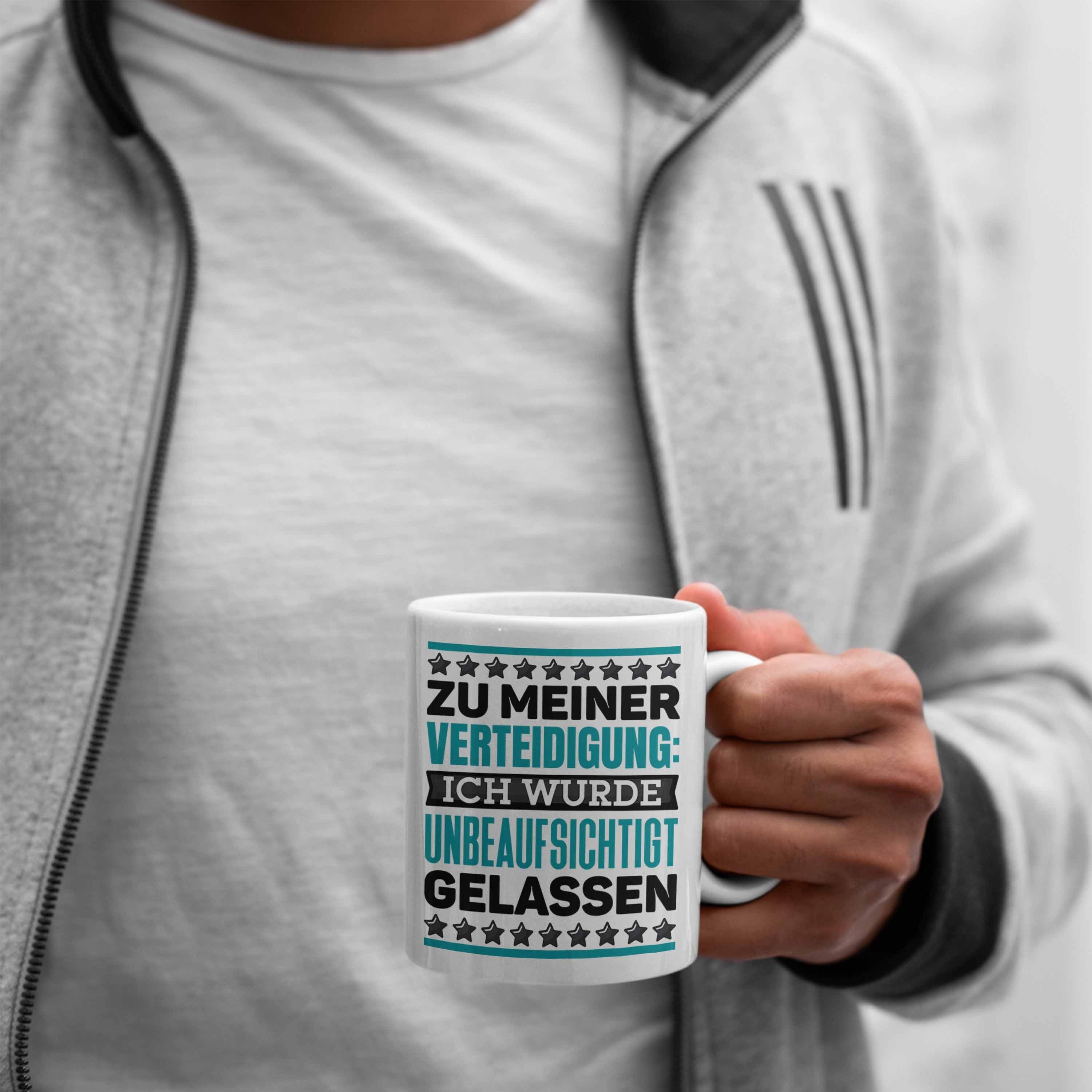 Tasse Zu Tasse Ich Verteidigung Beinahe Lustiger Trendation Kaffee-Becher Spruch Meiner Weiss