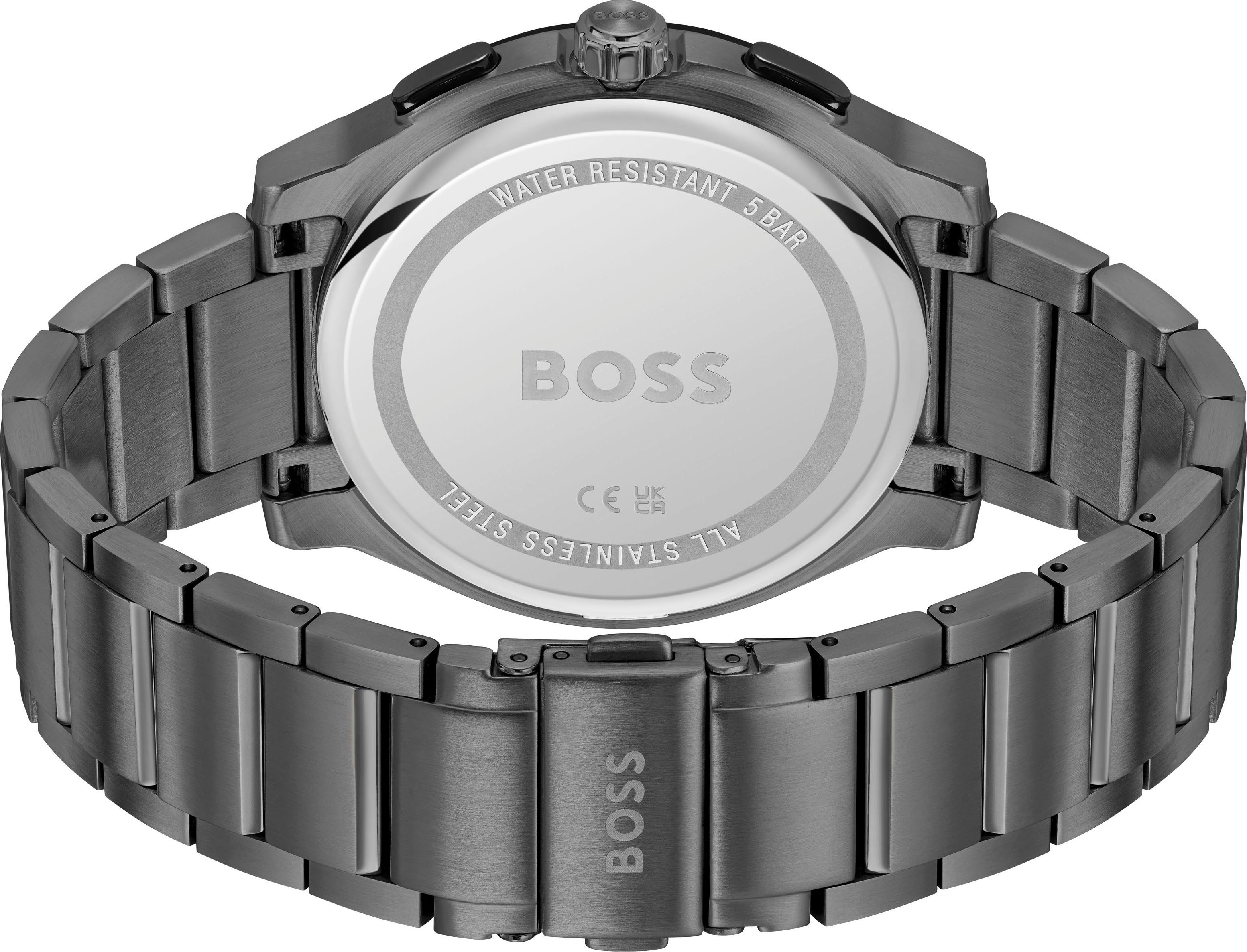 BOSS Chronograph PEAK 2.0 1514192, Quarzuhr, Armbanduhr, Herrenuhr, Edelstahlarmband, analog, Tag