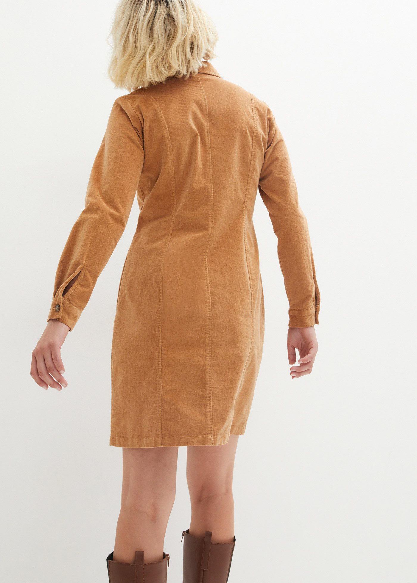 bonprix Hemdblusenkleid für Alltag, aus Baumwolle und Elasthan, mit Knopfleiste