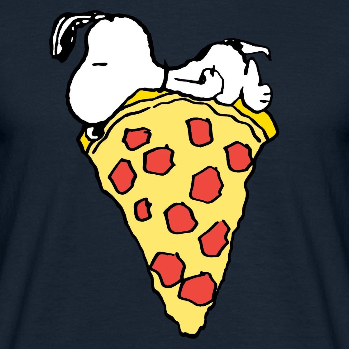 Spreadshirt T-Shirt Peanuts Snoopy Mit Großem Pizzastück Männer T-Shirt (1-tlg)