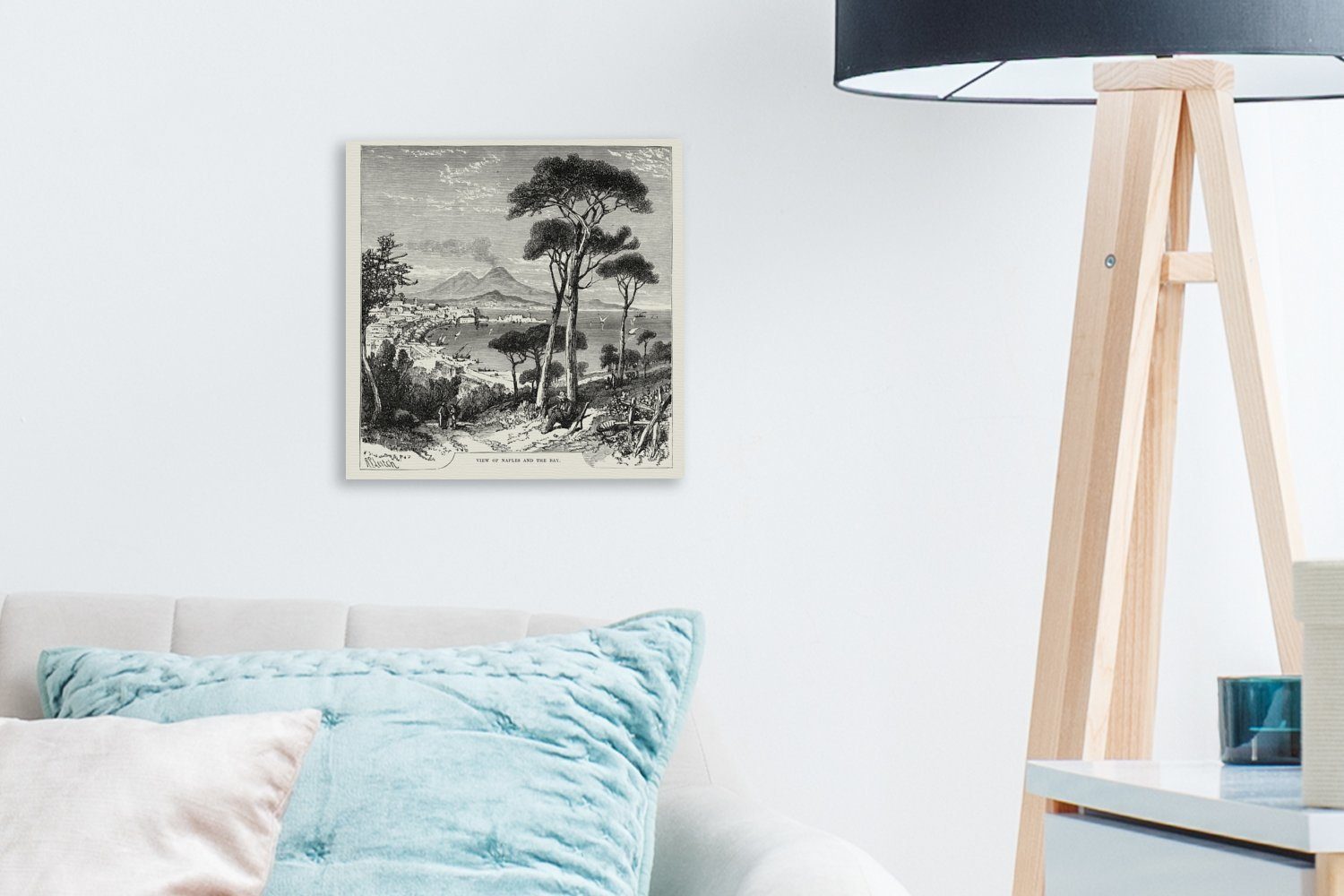 OneMillionCanvasses® Leinwandbild Illustration der Napoli, St), Wohnzimmer für (1 über Aussicht Leinwand Bilder Schlafzimmer