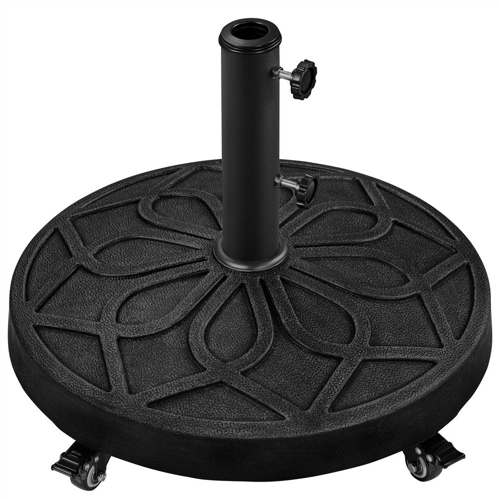 Yaheetech Schirmständer Schwere Schirmbasis aus Kunstharz, mit Feststellbaren 360°-Rollen Wetterfest