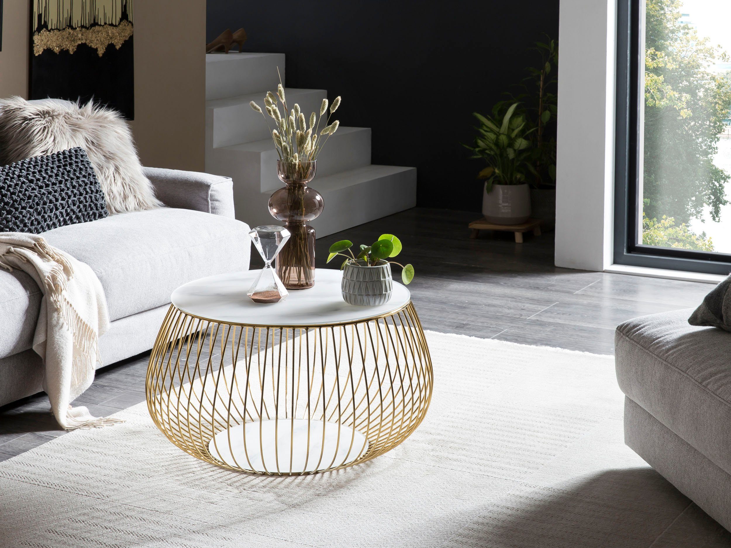 SalesFever Couchtisch Coffeetable: Stilvolle Wohnzimmer-Ergänzung, Kristall günstig online kaufen