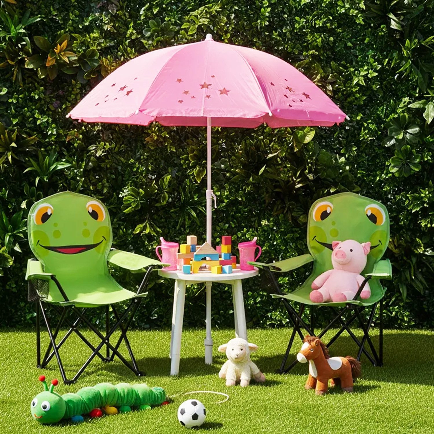 SUNULA Campingstuhl Kinder Klappstuhl Gartenstuhl Camping Kinderklappstuhl Anglerstuhl (2 St), Kinder-Anglersessel, wählbar als Bär, Elefant, Frosch oder Löwe