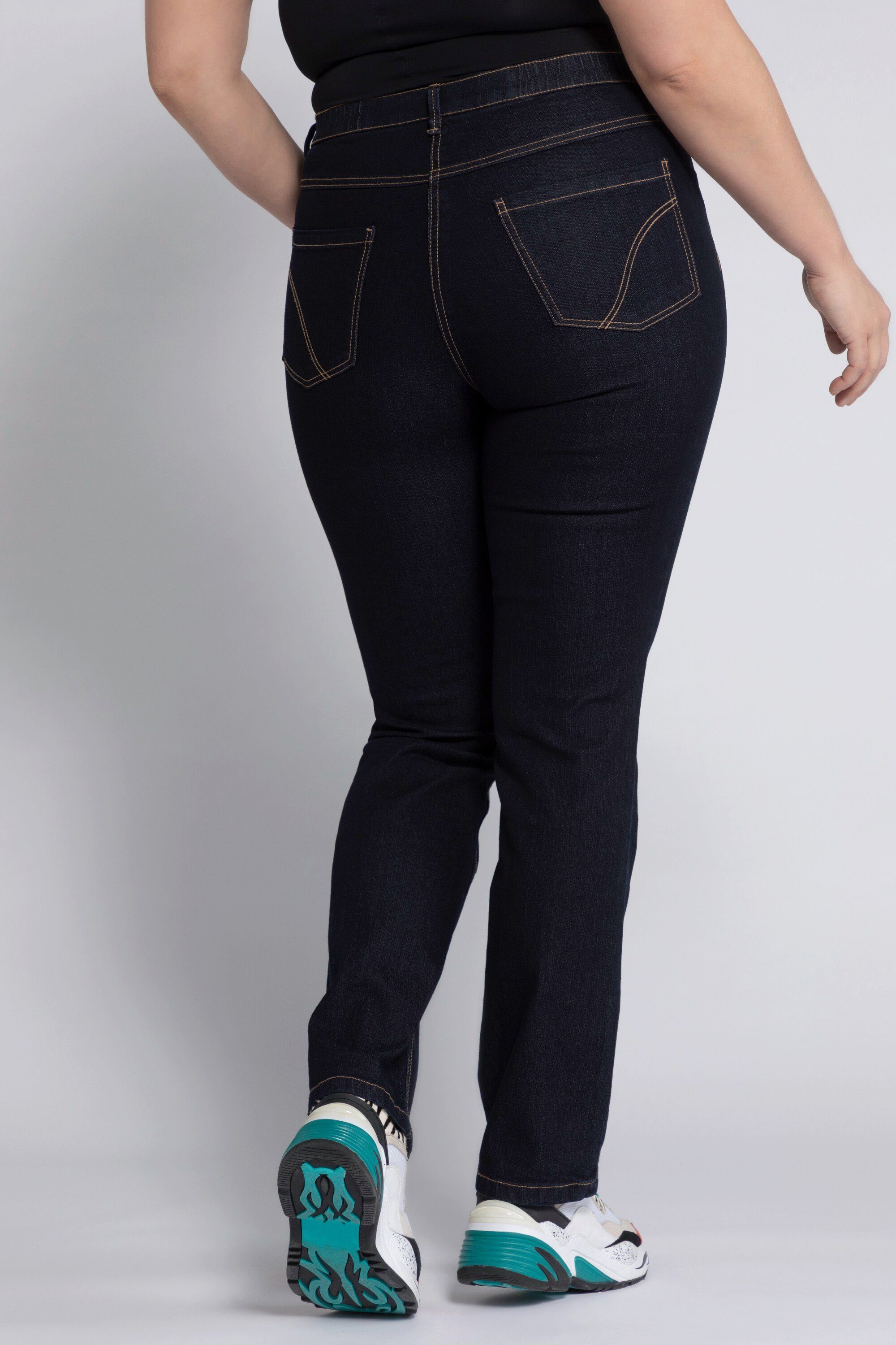 Bein Stretch Ulla 5-Pocket-Form blue Funktionshose Jeans dark Mandy denim gerades Popken