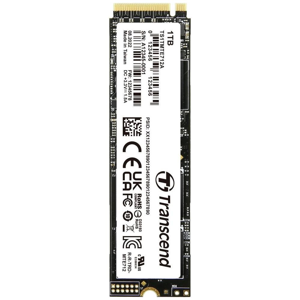 Transcend MTE712A M.2 2280 SSD 1TB TS1TMTE712A SSHD-Hybrid-Festplatte, AES 256-Bit-Verschlüsselung, TCG Opal Encryption