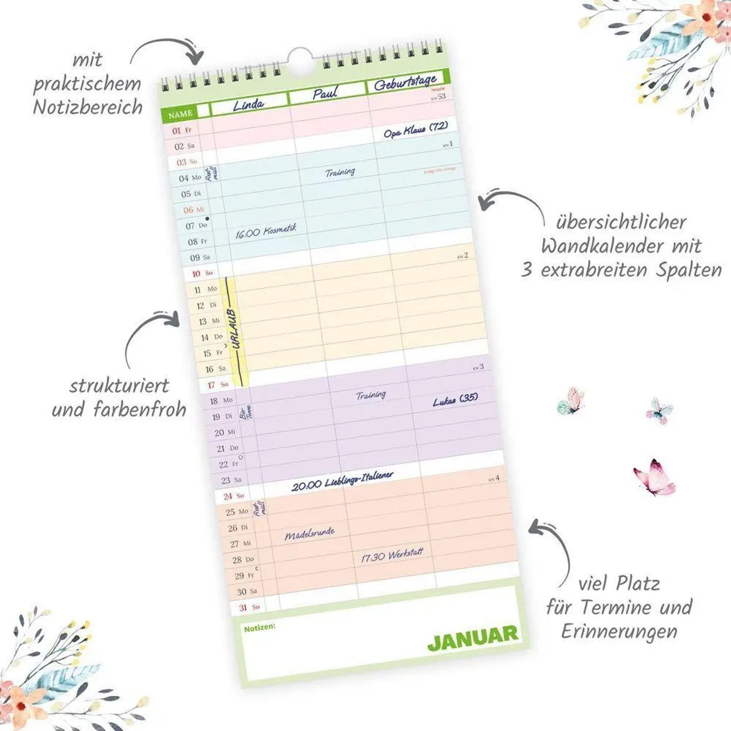 Trötsch Verlag Wandkalender TRÖTSCH - Unser Terminplaner Farben 2027