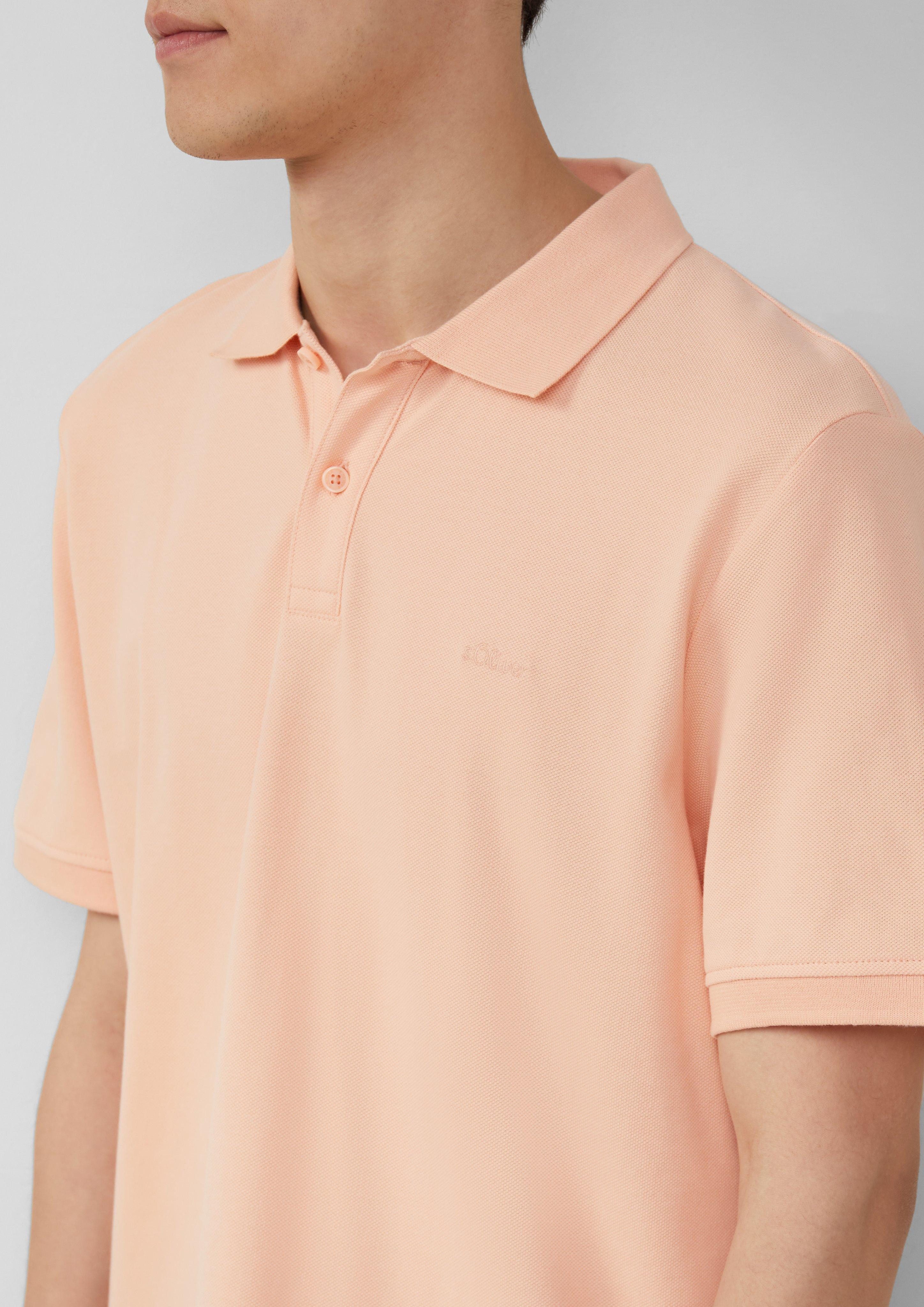 s.Oliver Kurzarmshirt Poloshirt aus Baumwollpiqué Logo günstig online kaufen