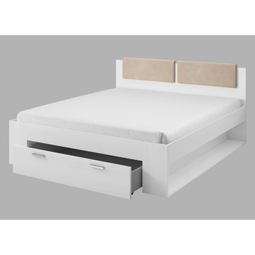 Lomadox Schlafzimmer-Set GRAZ-83, (Spar-Set, 3-St), mit Doppelbett und Schubkasten in Abisko Eiche Nb. 394/94/205 cm
