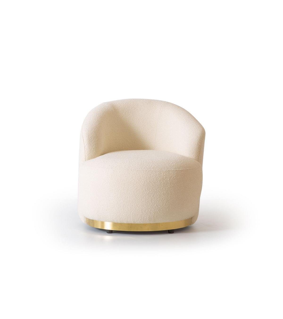 JVmoebel Sessel Sessel Modern Weiße Textil Luxus Design Lounge Club Einsitzer (1-St., 1x Sessel), Made in Europa