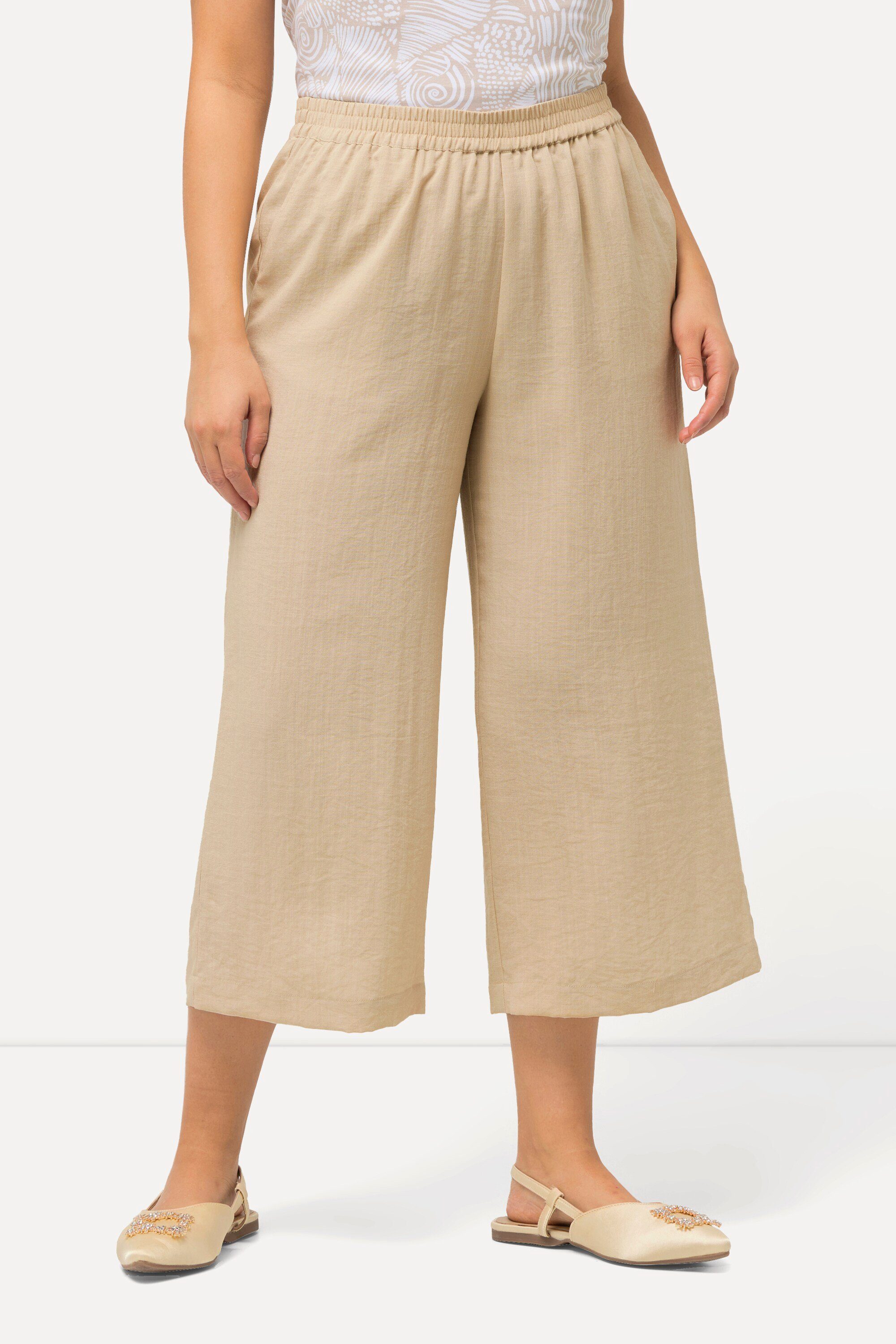 Ulla Popken Culotte Culotte wadenlang weites Bein Elastikbund