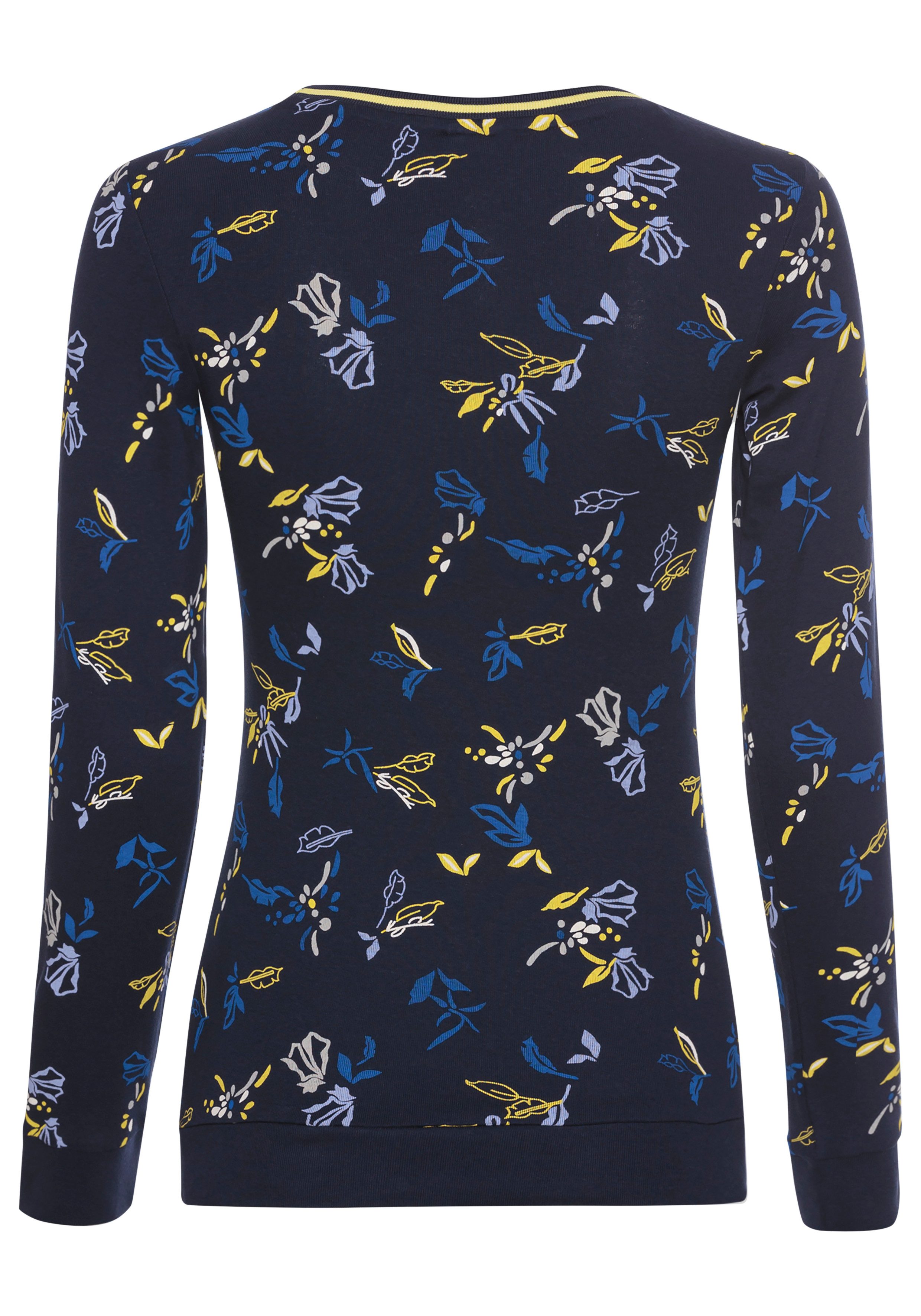 KangaROOS Langarmshirt mit Allover-Print und Kontrastdetails