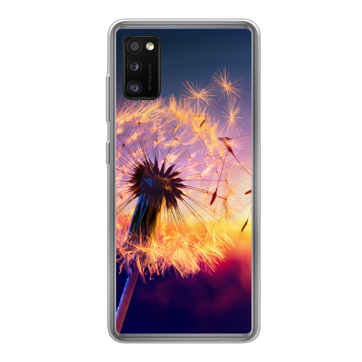 MuchoWow Handyhülle für Samsung Galaxy A41 Löwenzahn - Blumen - Sonnenuntergang - Horizont, Smartphone-Bumper, Print, Handy Schutzhülle Dünn
