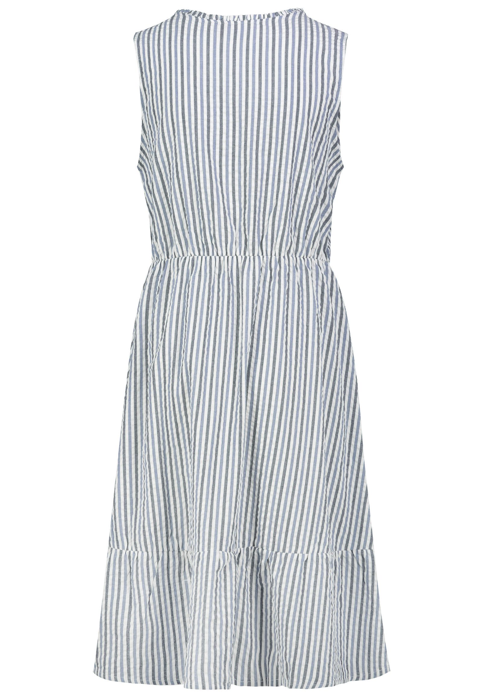 SUBLEVEL Sommerkleid Damen Sommerkleid aus Baumwolle A-Linien Kleid mit Volants, Seersucker Optik