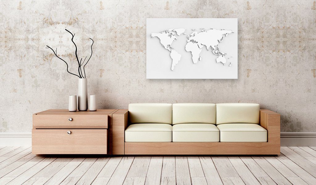 Artgeist Pinnwand World Map] [Cork Monochromatic