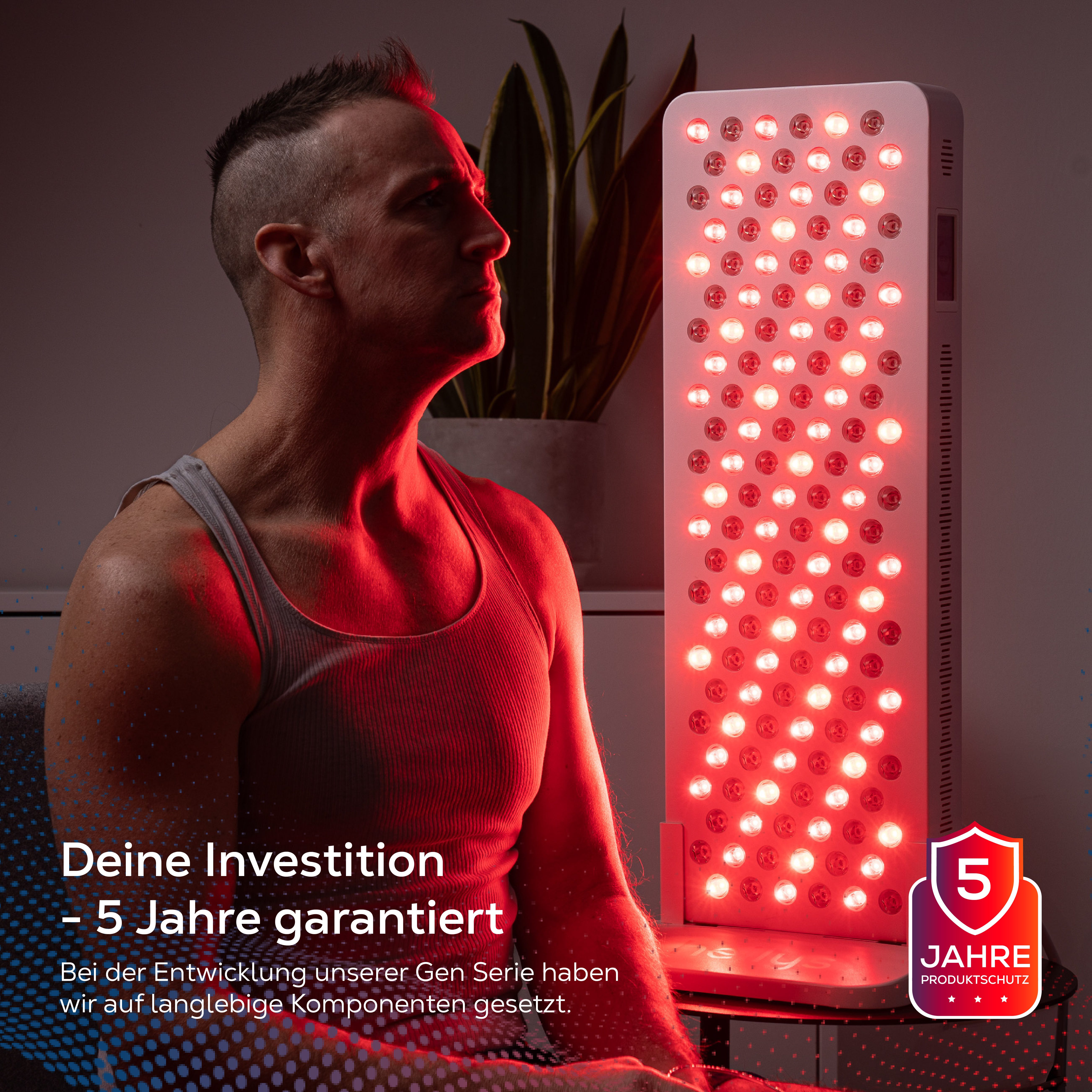 heilys® Infrarotlampe heilys® Gen100, entwickelt & getestet in Deutschland, mit 5 Jahren Garantie, Touchdisplay, App, modular erweiterbar, 6 Wellenlängen & dimmbar