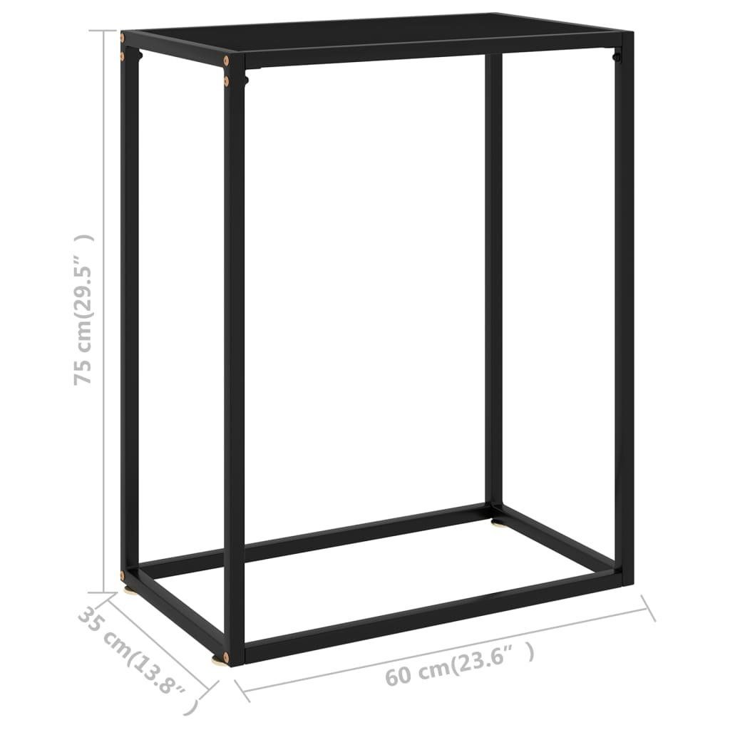 Hartglas Beistelltisch vidaXL cm | Schwarz Konsolentisch 60x35x75 Schwarz (1-St) Schwarz