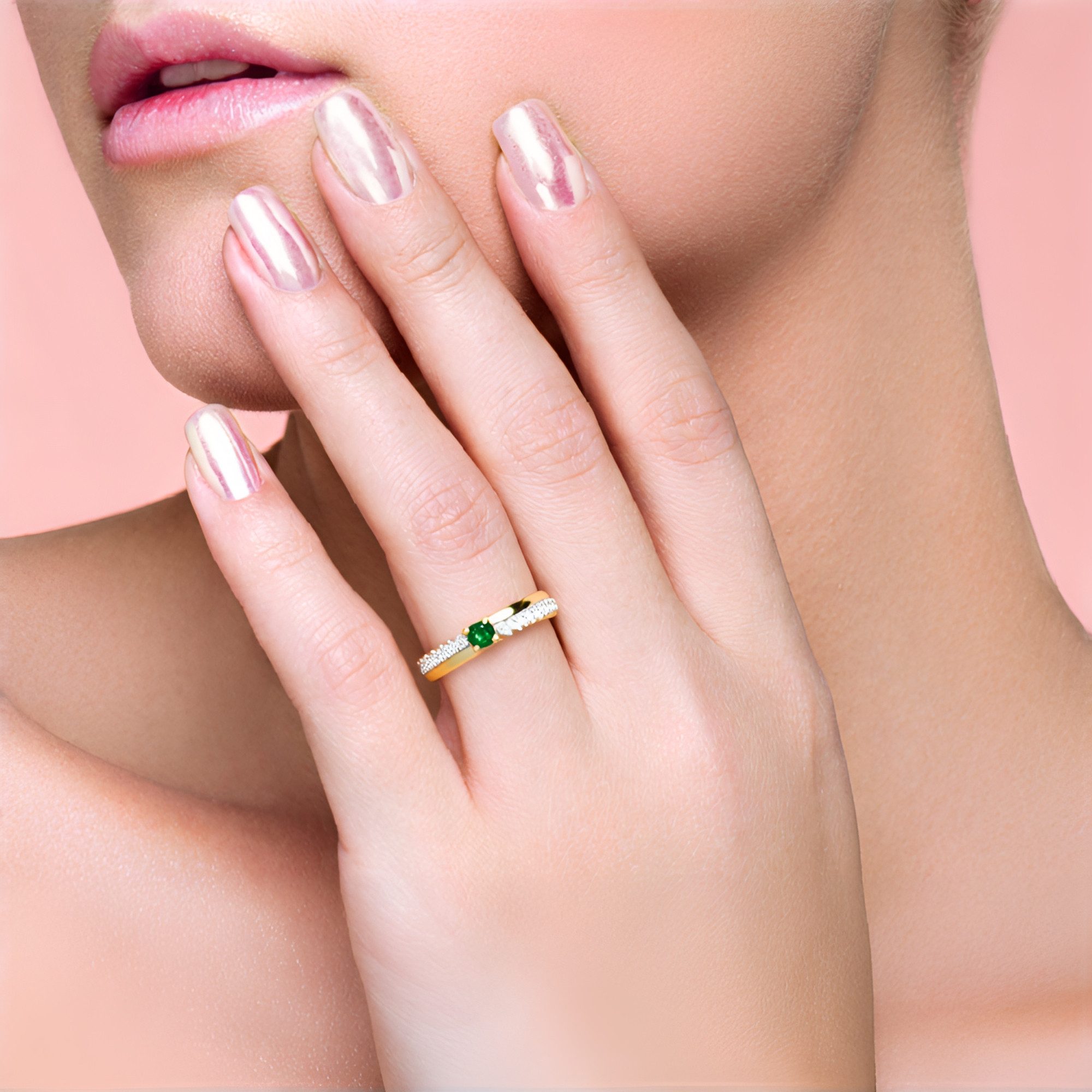 Cavill Goldring AAA-Kenianischer Tsavorit-Goldring (1-tlg)
