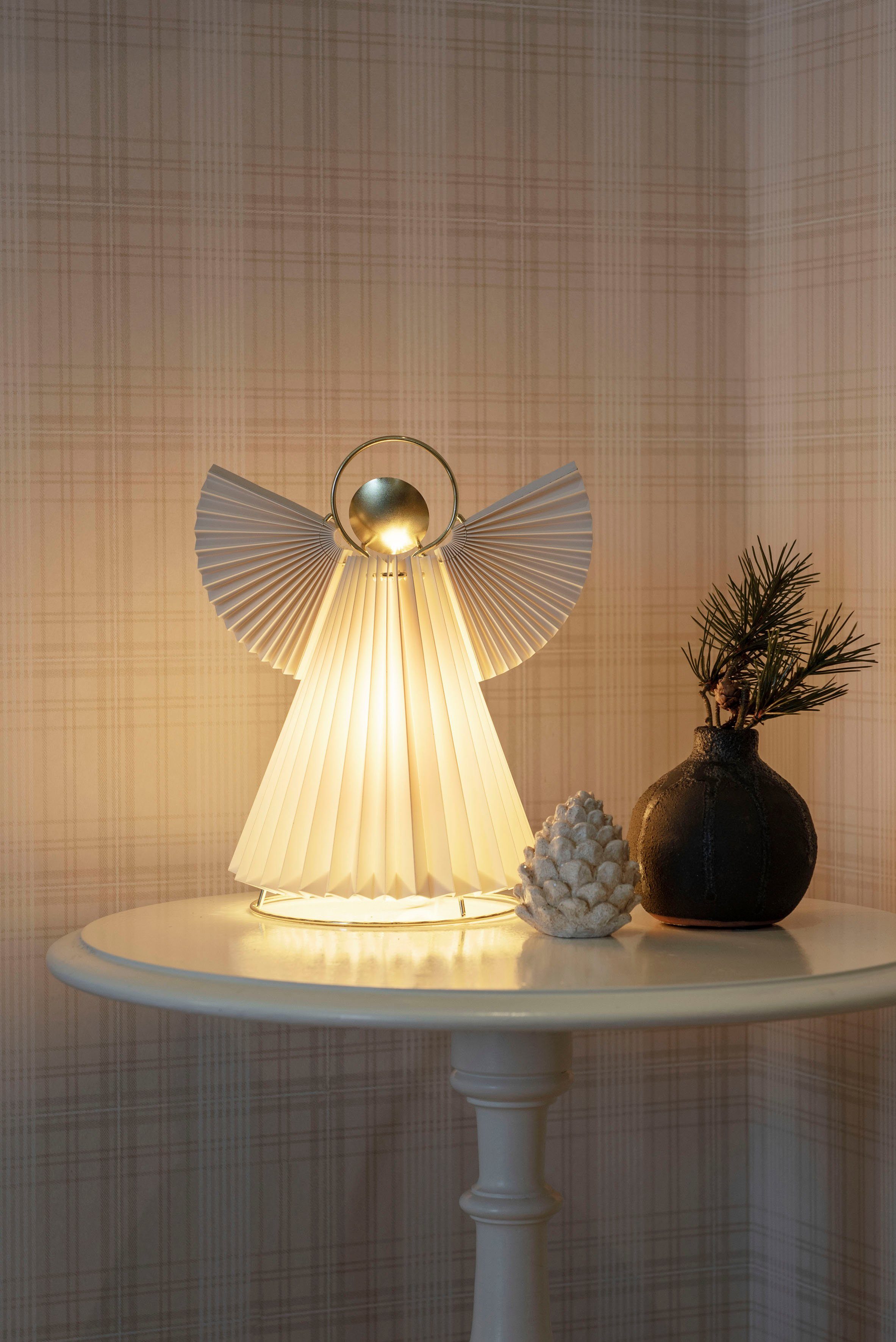 KONSTSMIDE Dekolicht Papierengel, mini, inkl. Anschlusskabel mit Schalter, ohne Leuchtmittel, E14 Lampenhalterung