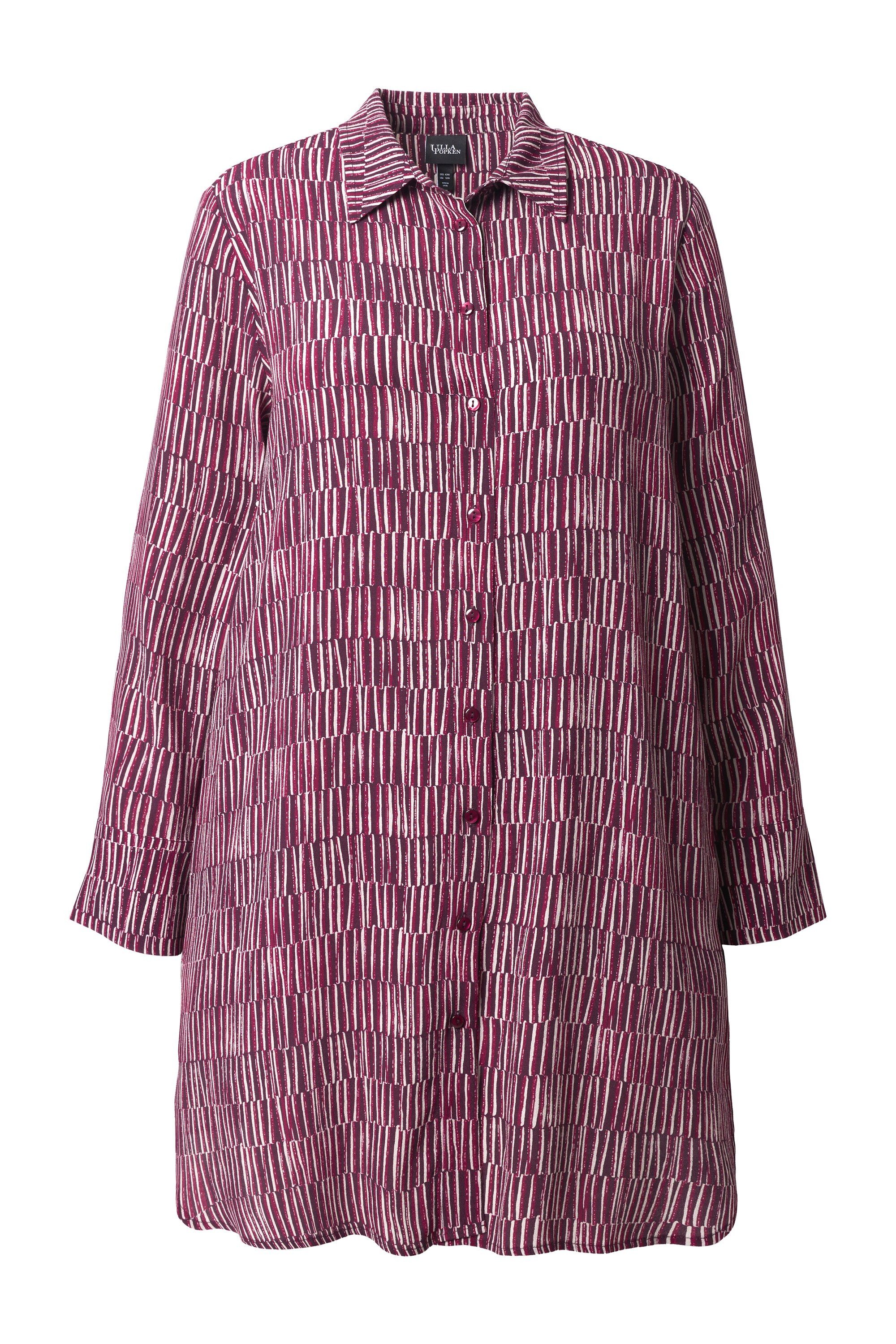 Ulla Popken Longbluse Longbluse Streifen A-Linie günstig online kaufen