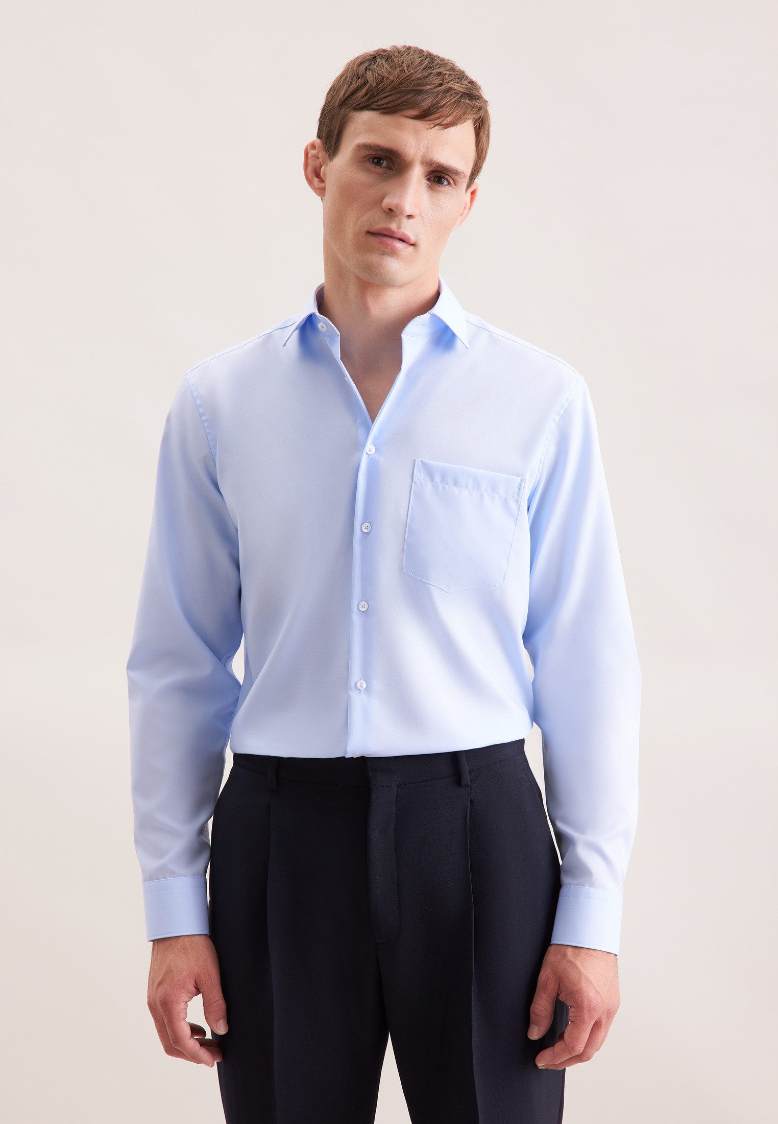 seidensticker Businesshemd Schwarze Rose Regular 1/1 Kentkragen Uni