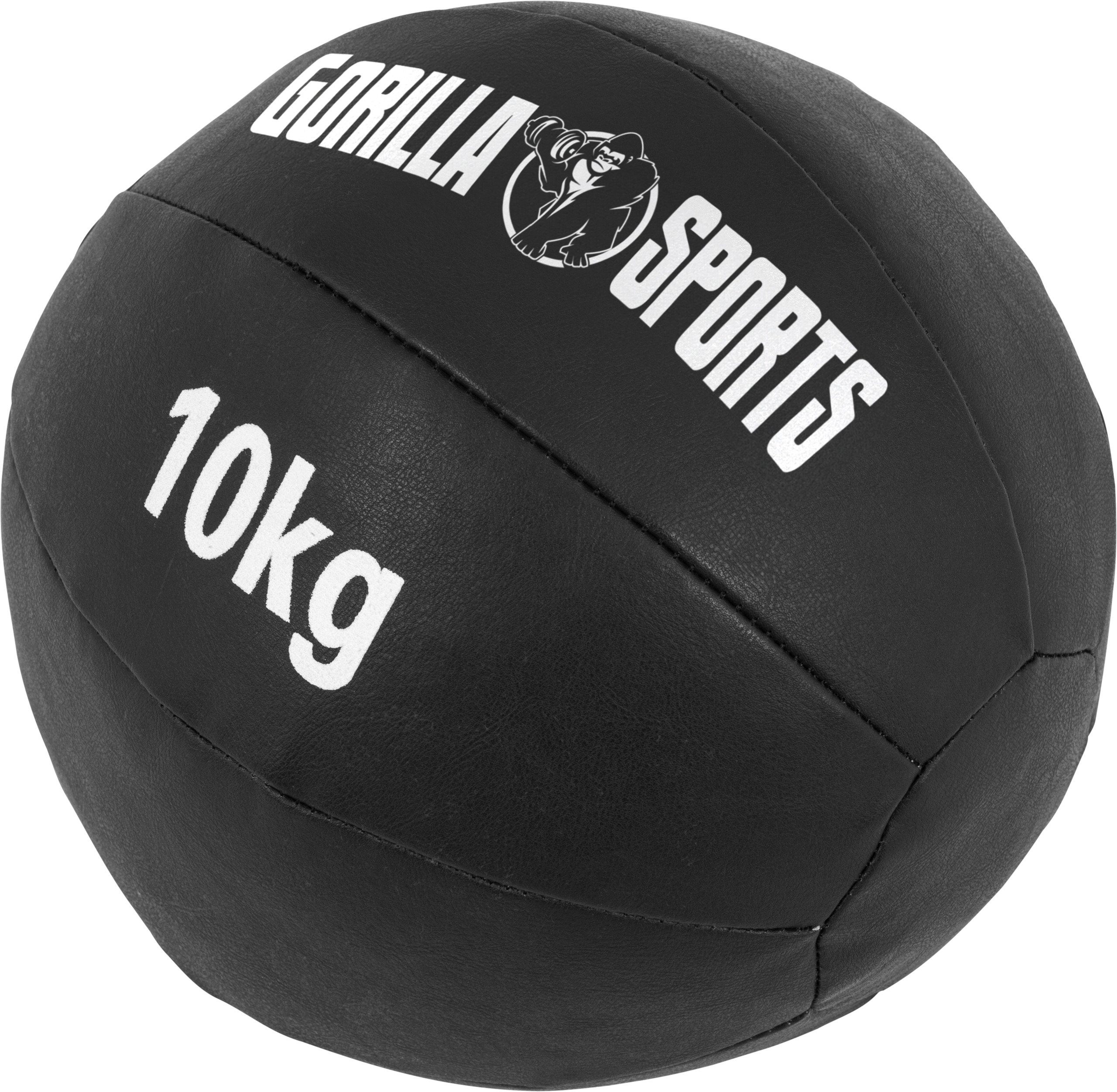 kg GORILLA Einzeln/Set, Medizinball 29cm, Leder, Fitnessball, Trainingsball, SPORTS 10 Gewichtsball aus