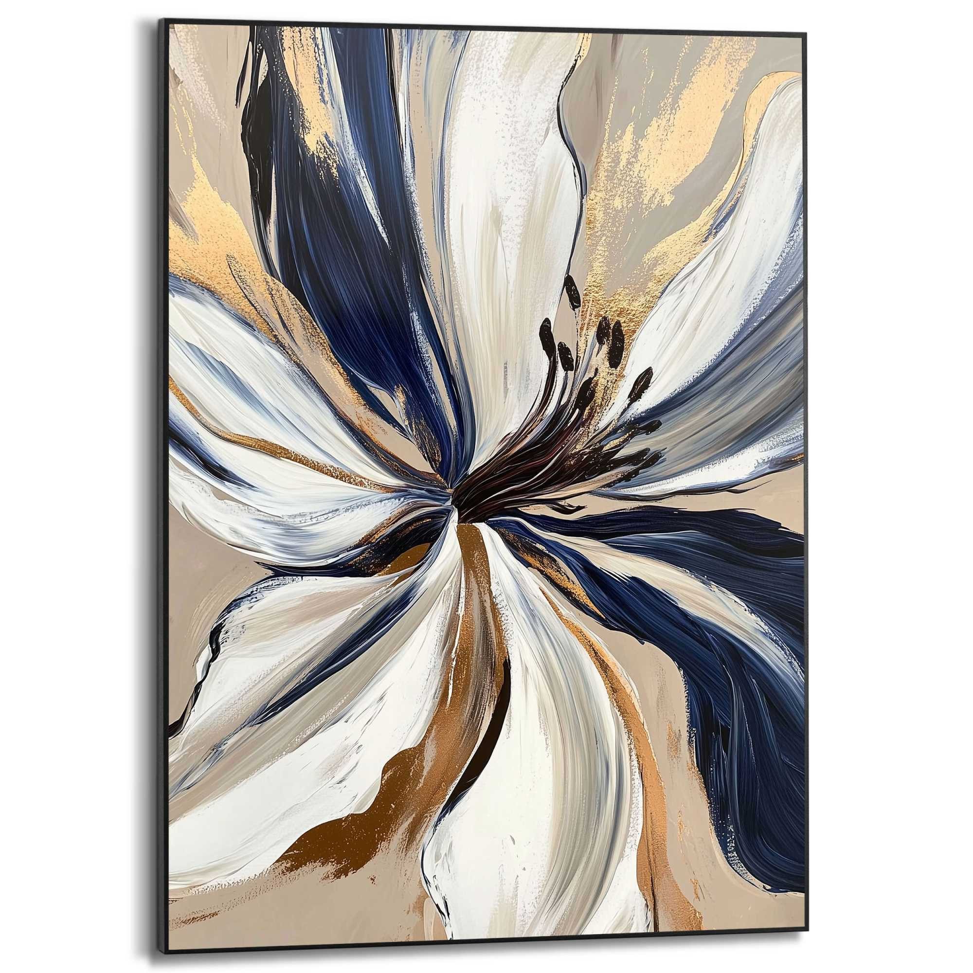 Reinders! Poster Glamour Flower, Wohnzimmer - Blau - MDF - Abstrakt - 50x70 cm