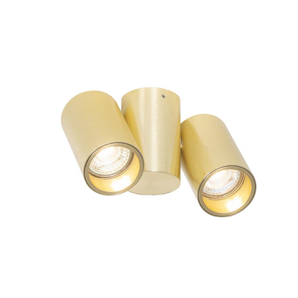 Qazqa LED Aufbaustrahler Michael, ohne Leuchtmittel, GU10, Gold/Messing, De günstig online kaufen