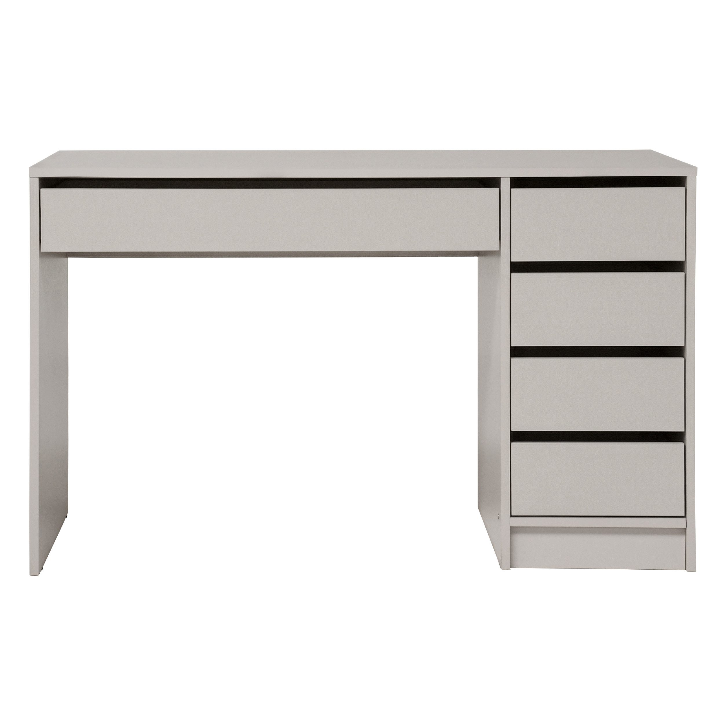 Beautysofa Schreibtisch Malta 120 cm mit Schubladen (Funktionales Design für Home Office - rechts/Links montierbar, Weiß oder Kaschmir), Wahlweise mit oder ohne Griffe