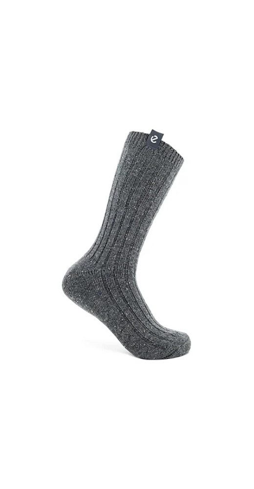 Ecco Socken Tagessocke Hygge Ribbed Mid Cut - grau - 1 Paar